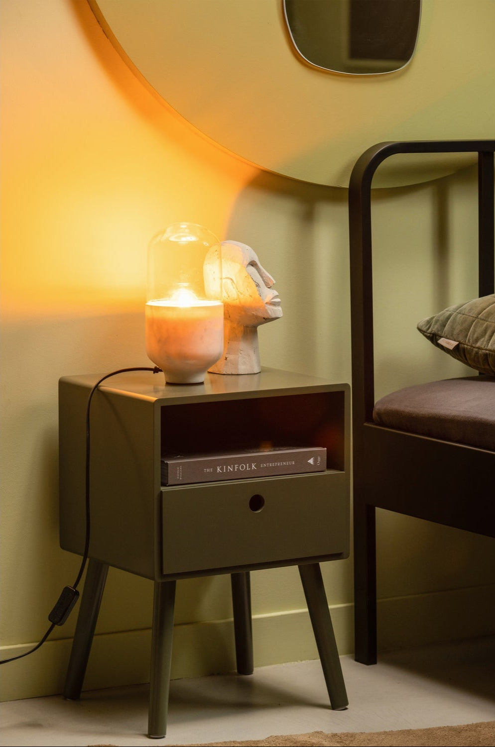 Comodino 1 cassetto in legno Ozzy 53x36 cm