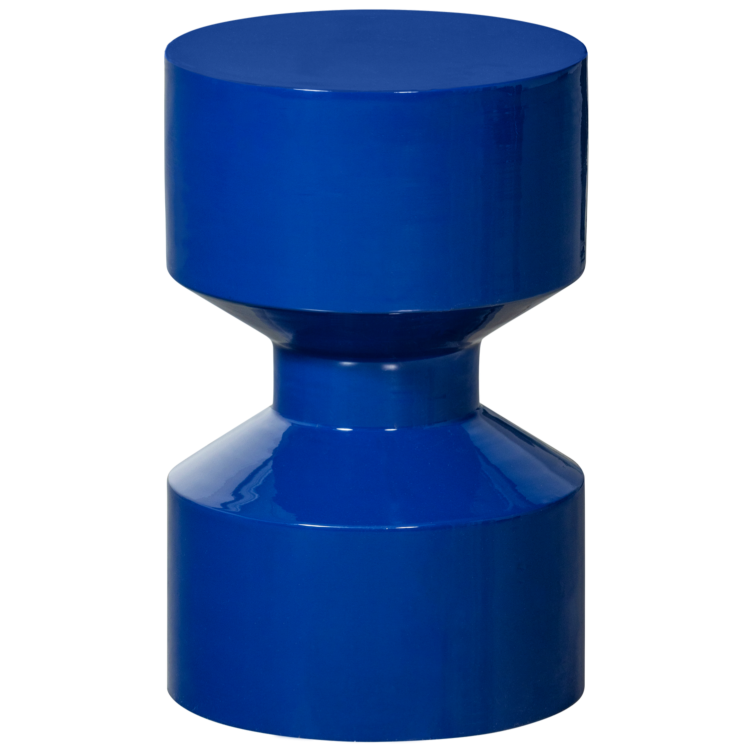 Table basse en métal brillant bleu royal Hidde 47 x 30 cm