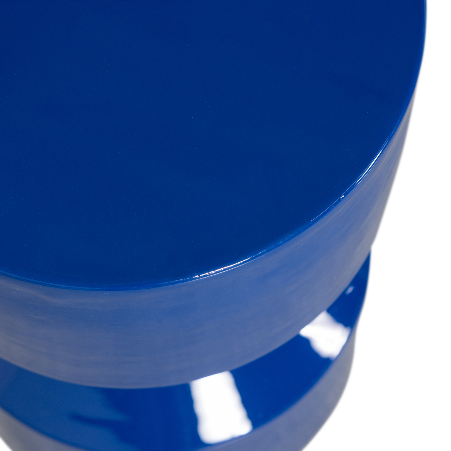 Table basse en métal brillant bleu royal Hidde 47 x 30 cm