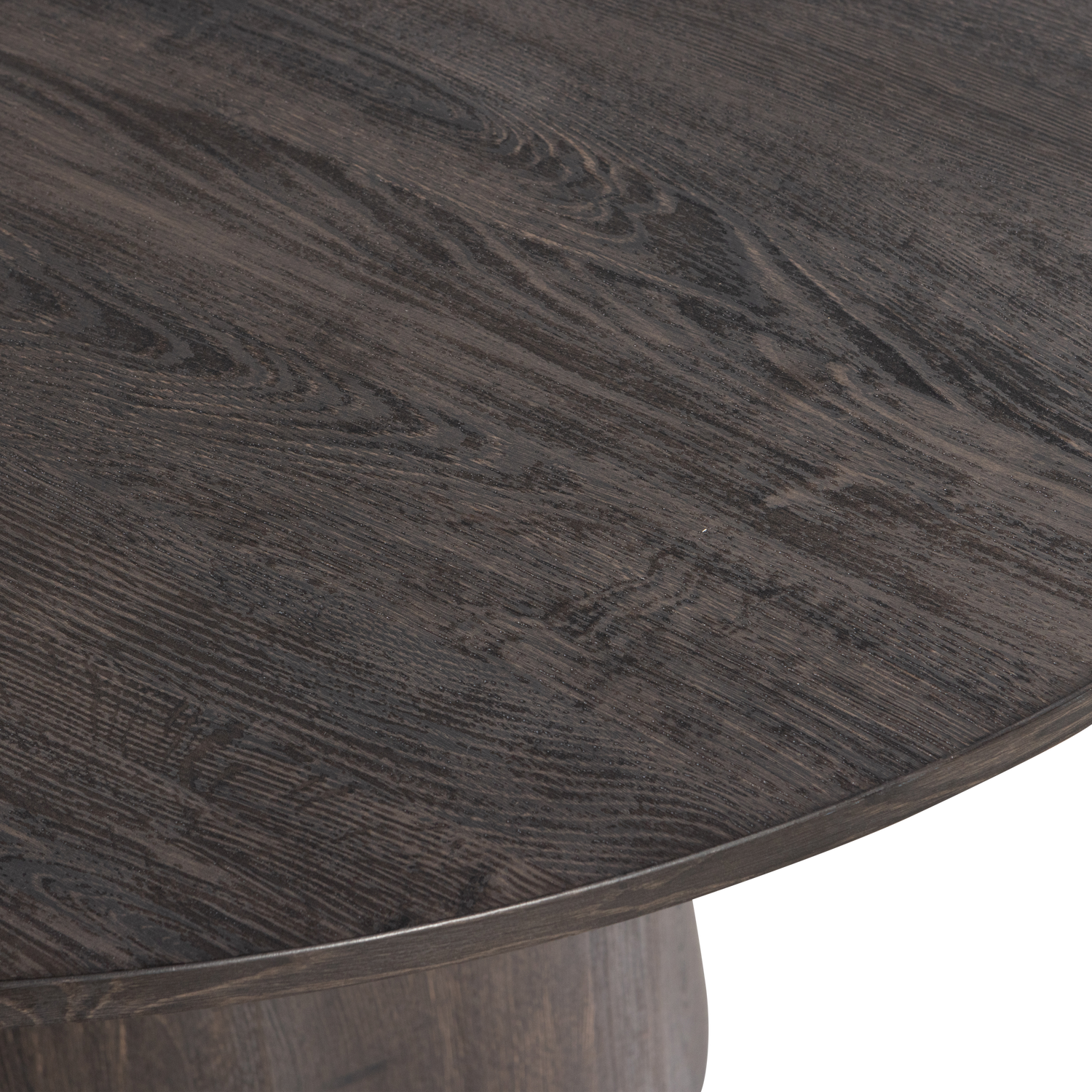 Table à manger ronde marron foncé Maan 75x120 cm
