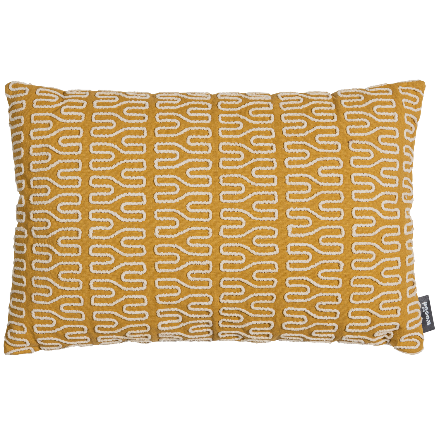 Cuscino con ricamo in ciniglia giallo Nima 40x60 cm