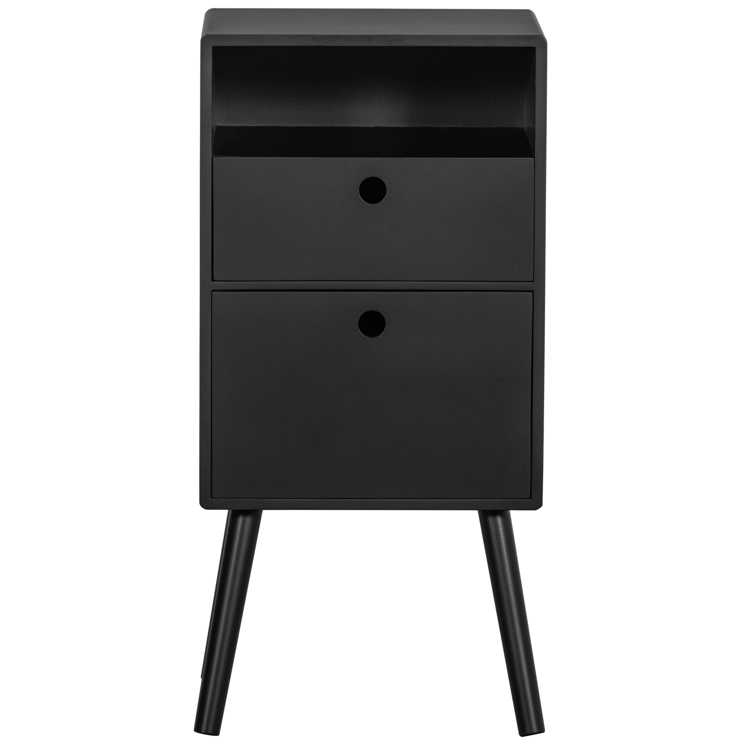 Table de chevet en bois noir Ozzy 75x36 cm