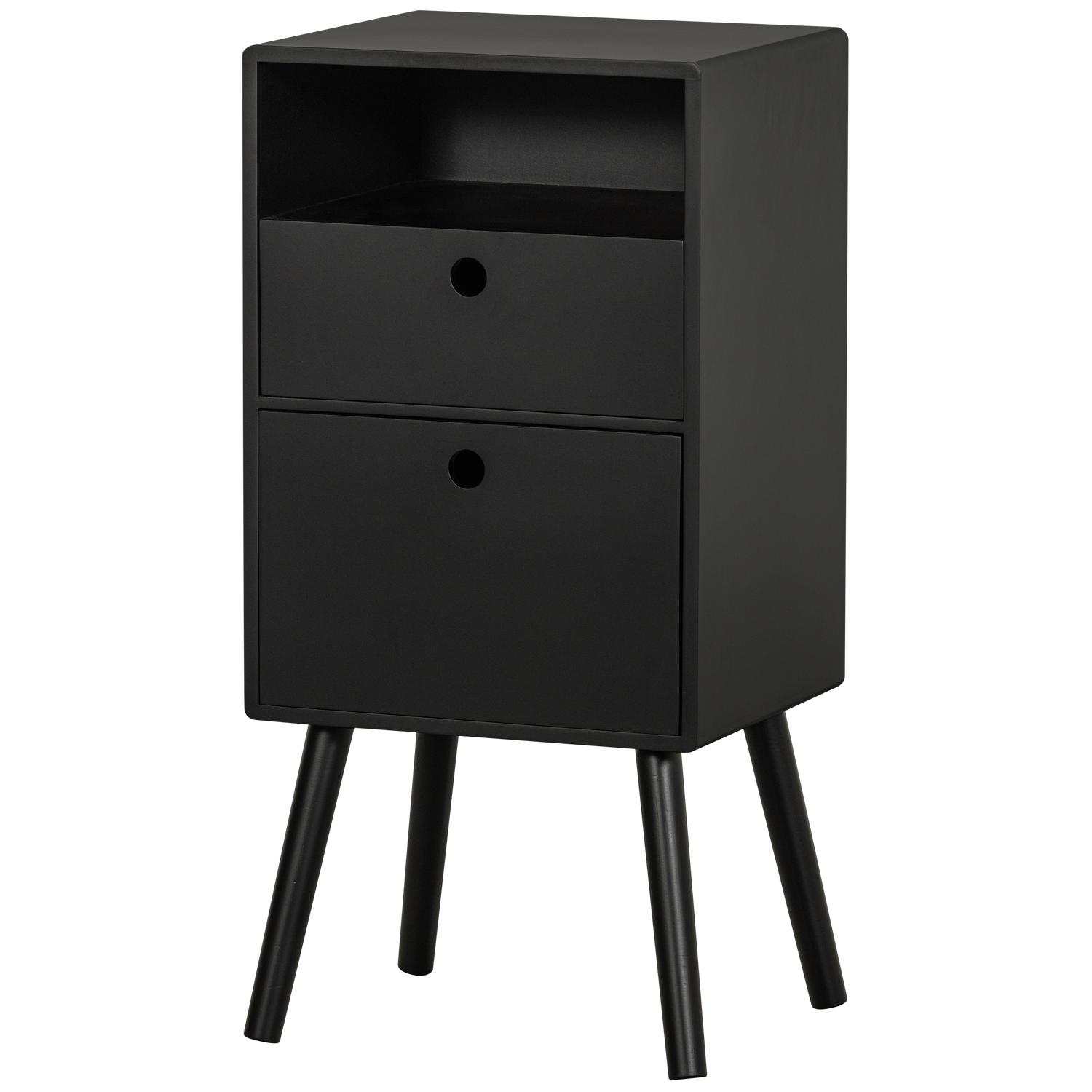 Table de chevet en bois noir Ozzy 75x36 cm