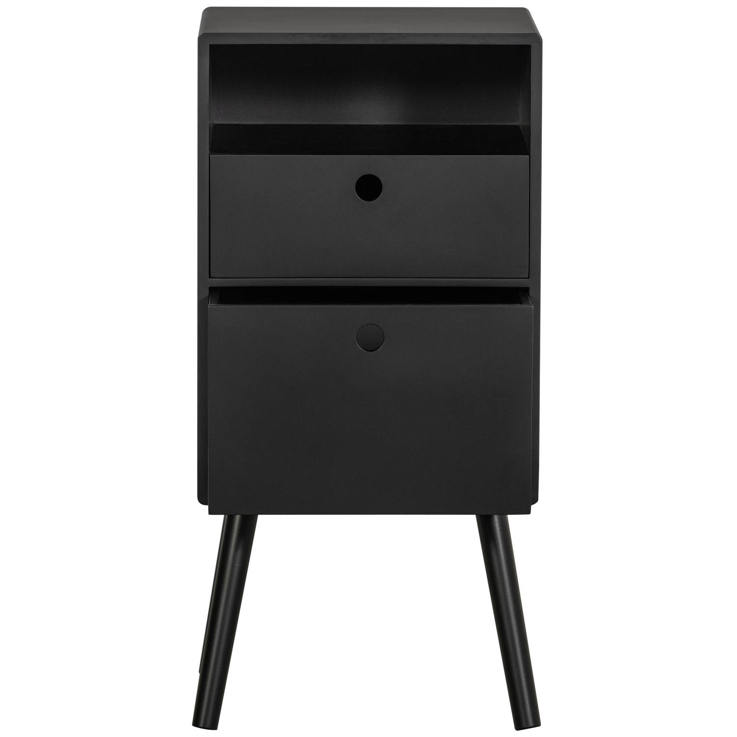 Table de chevet en bois noir Ozzy 75x36 cm