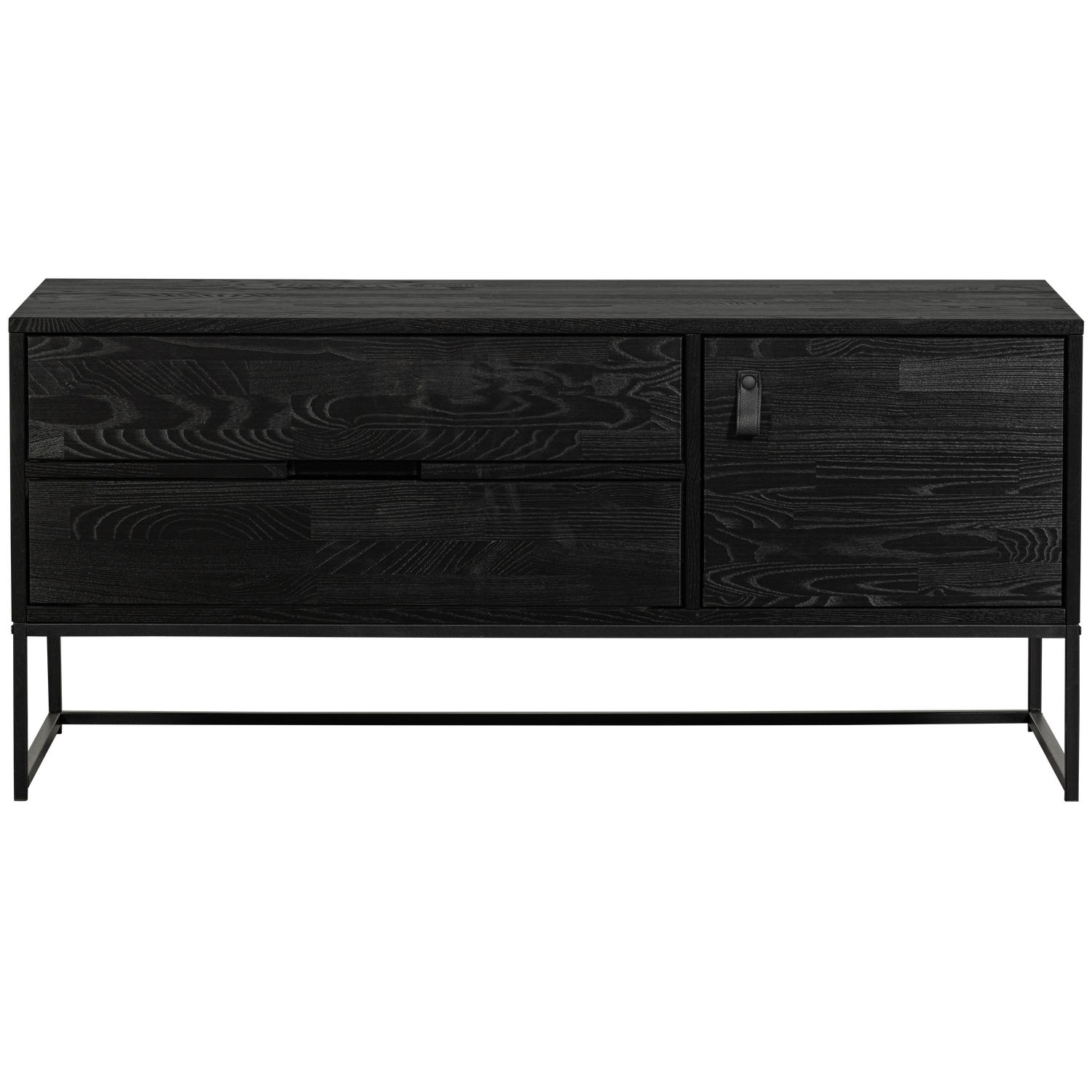Meuble TV 1 porte 2 tiroirs en bois de pin Silas 55x120 cm