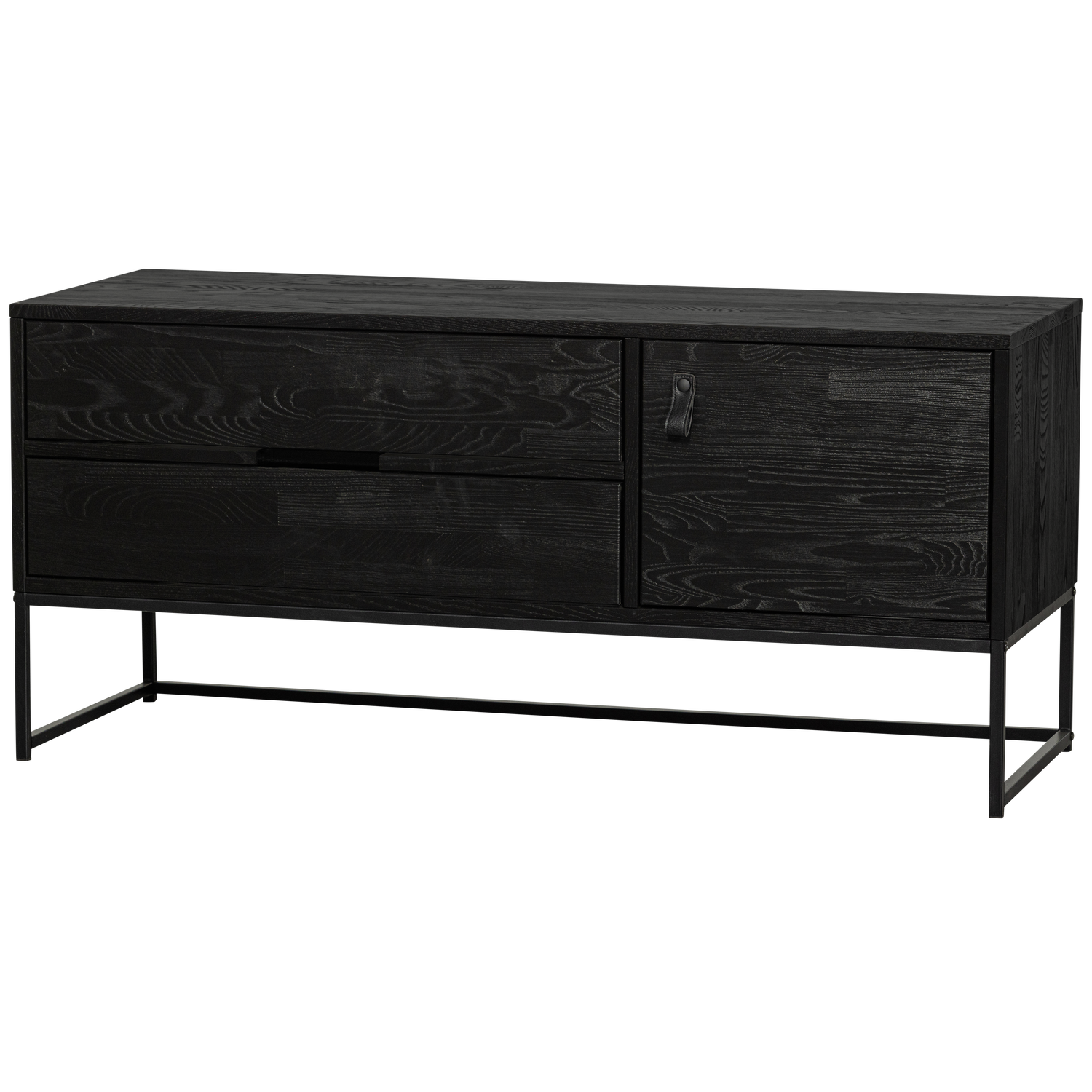 Meuble TV 1 porte 2 tiroirs en bois de pin Silas 55x120 cm