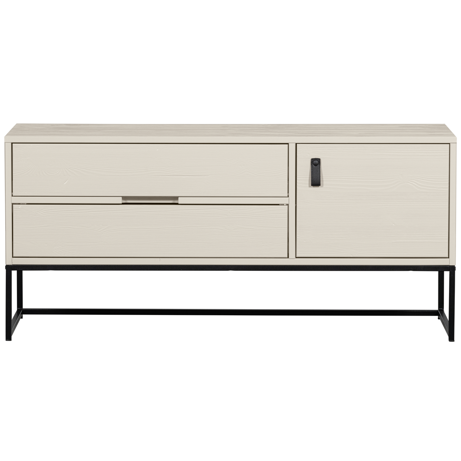 Meuble TV 1 porte 2 tiroirs en bois de pin Silas 55x120 cm