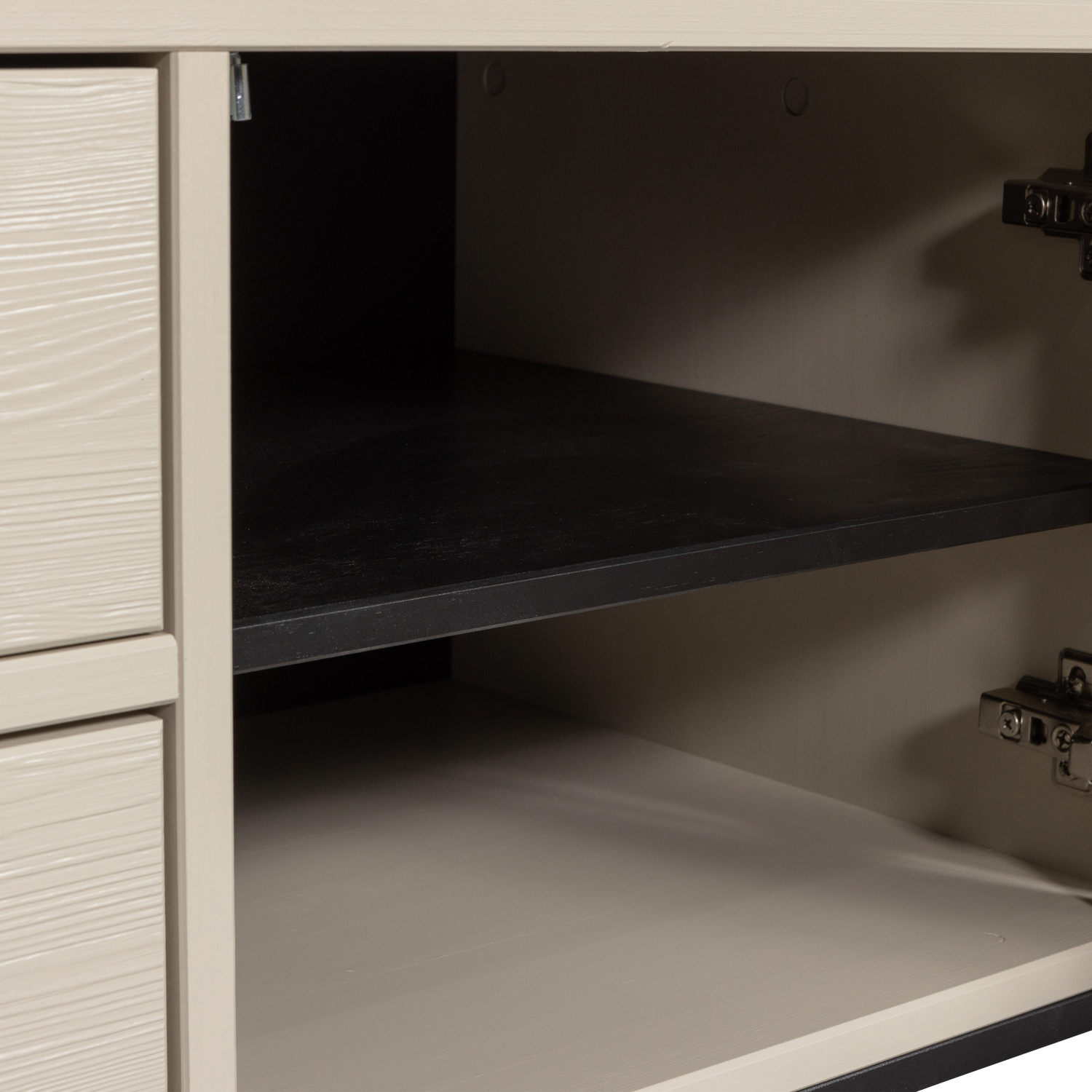 Meuble TV 1 porte 2 tiroirs en bois de pin Silas 55x120 cm