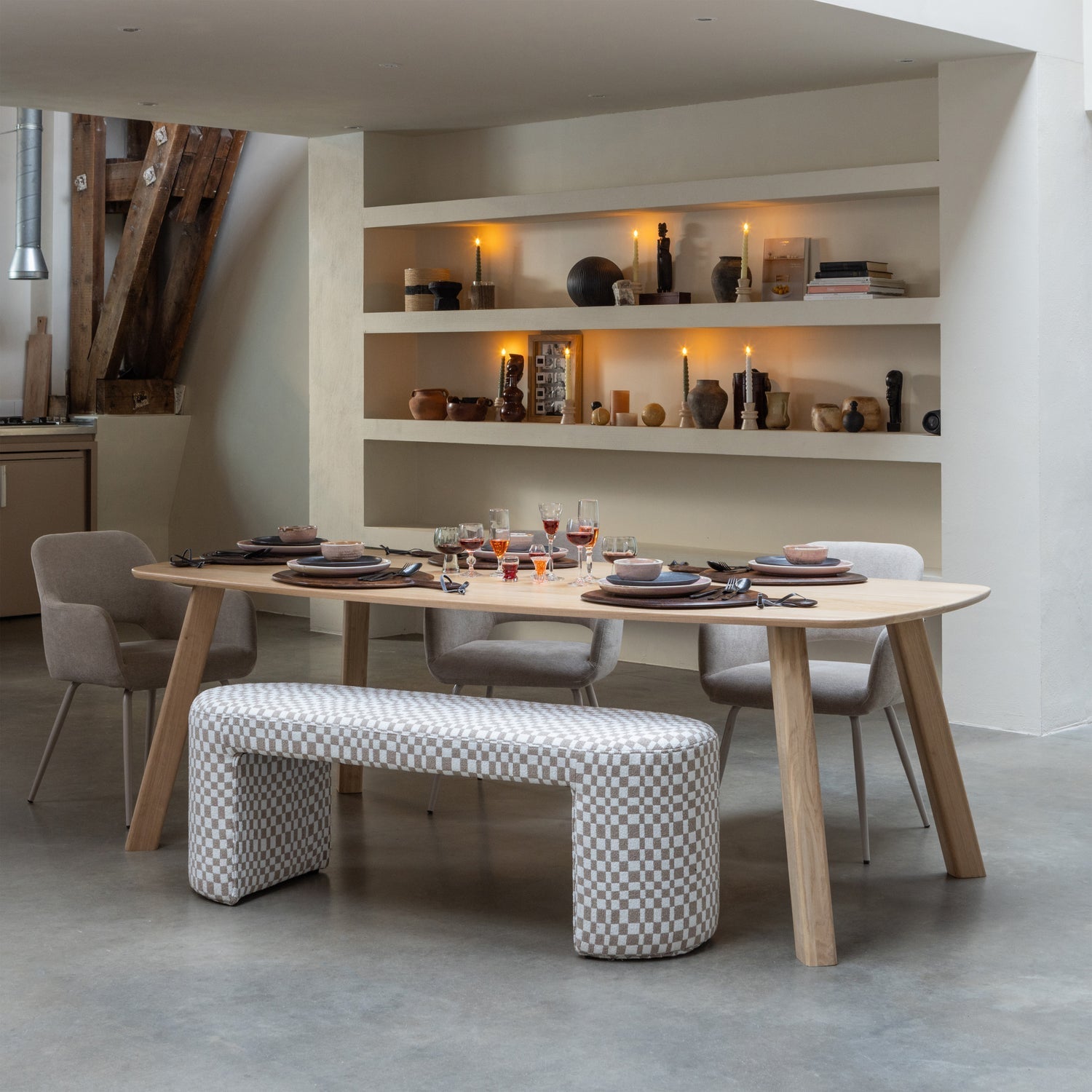 Tavolo da pranzo ovale in rovere Tablo 74x220 cm