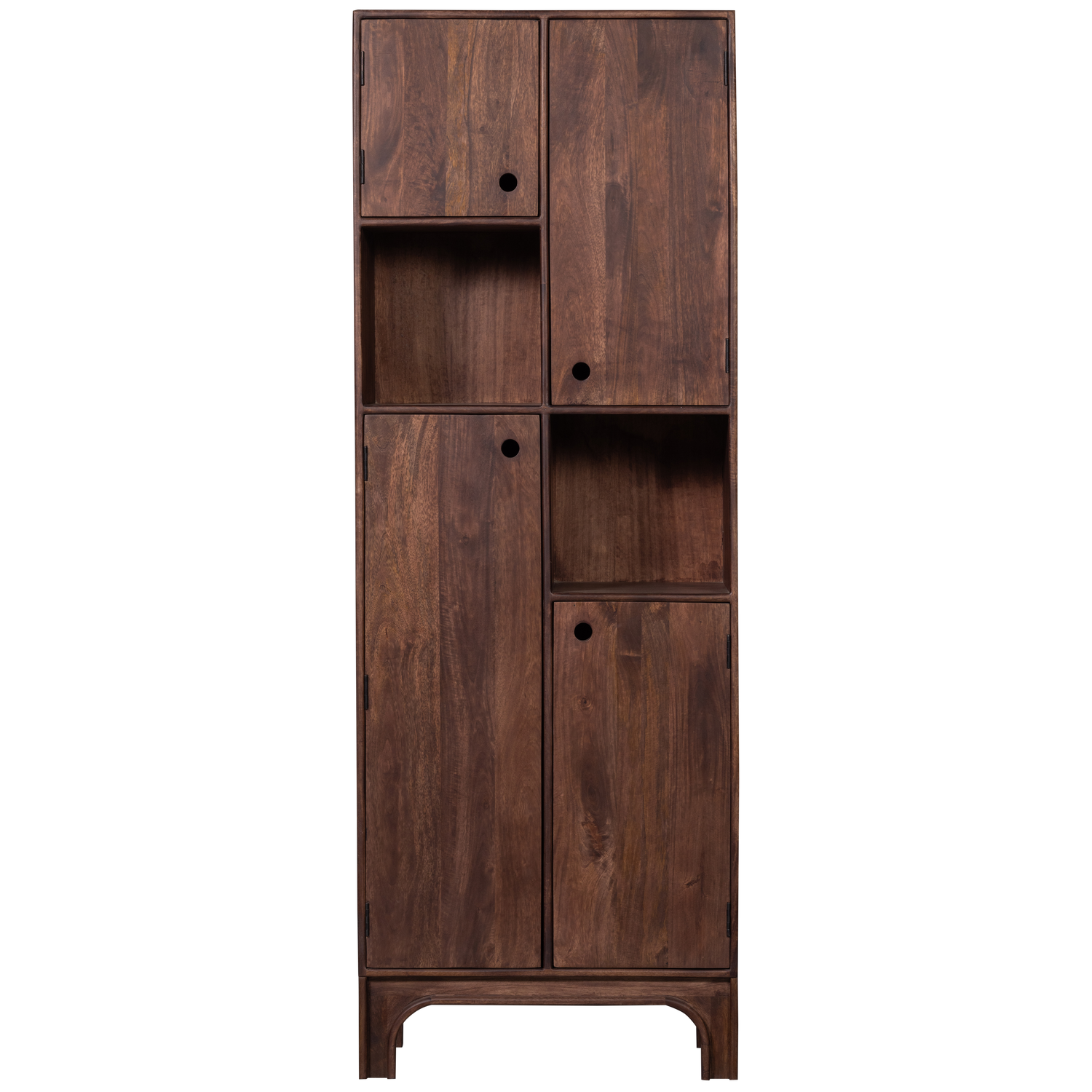 Buffet 4 portes en bois de manguier noyer Staes 210x75 cm