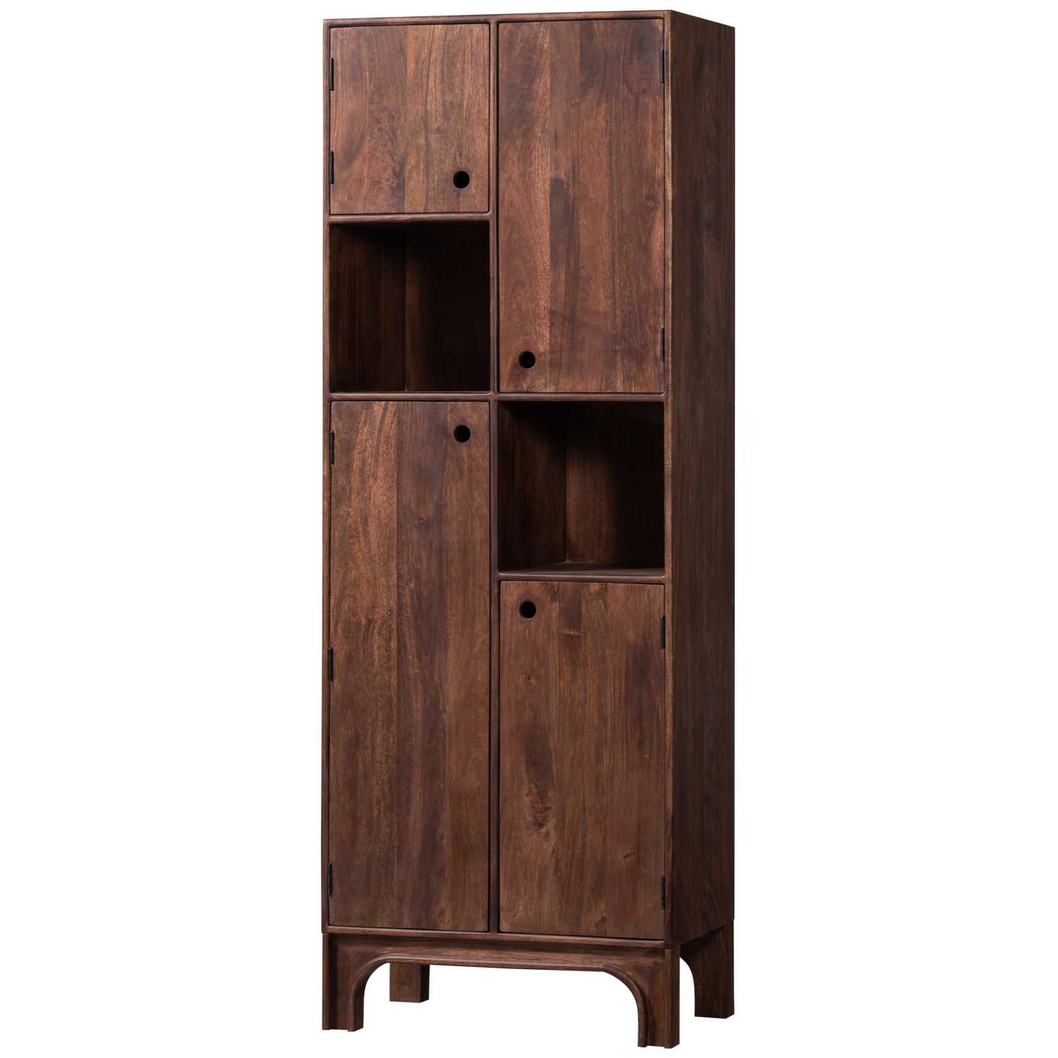 Buffet 4 portes en bois de manguier noyer Staes 210x75 cm
