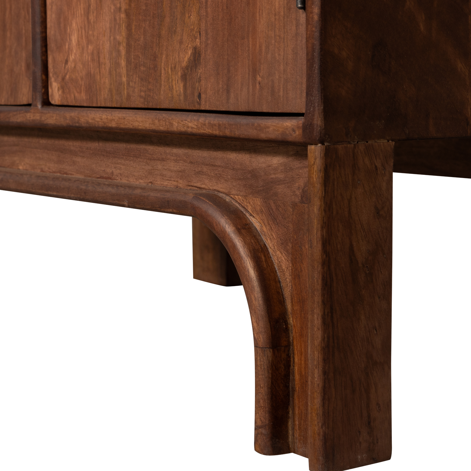 Buffet 4 portes en bois de manguier noyer Staes 210x75 cm