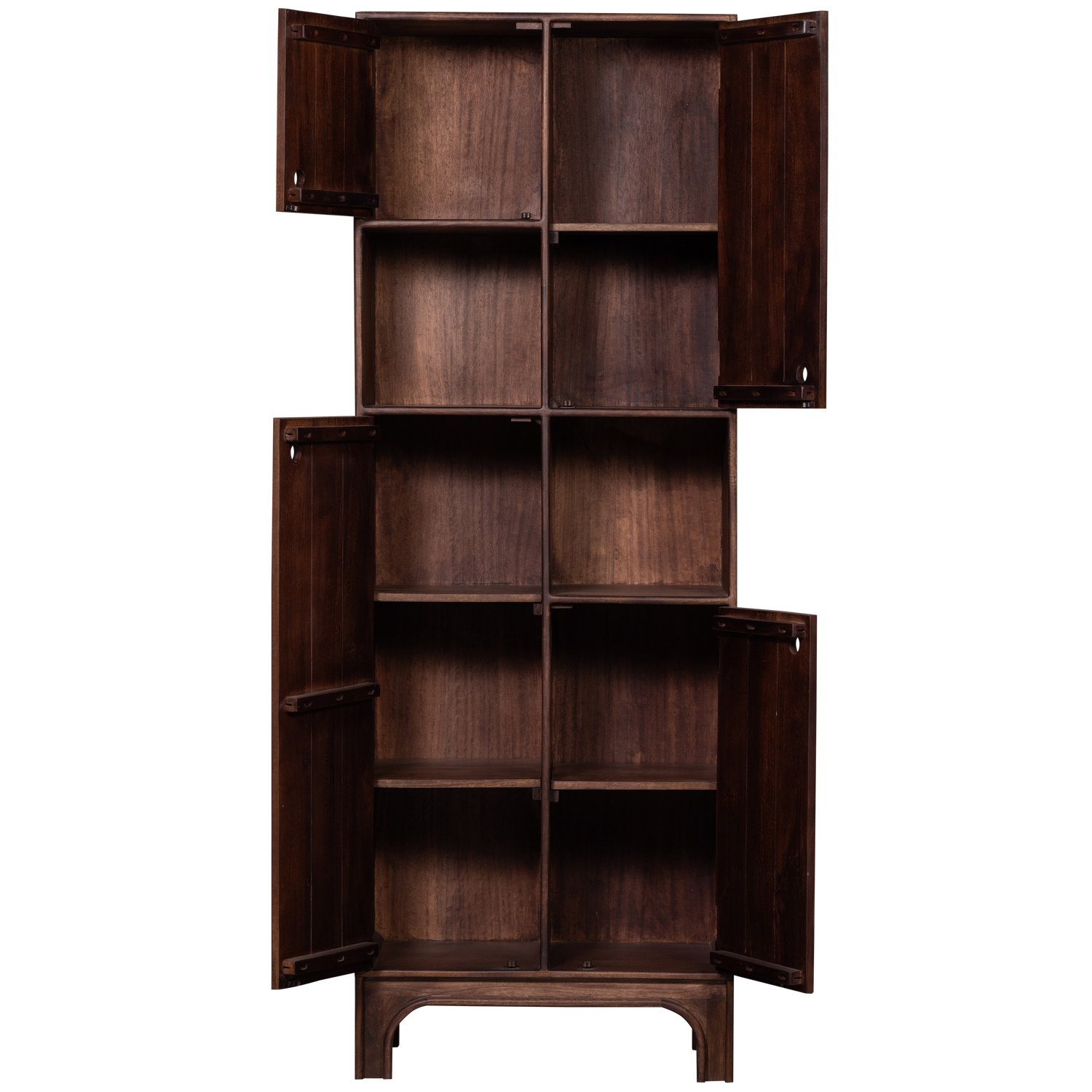 Buffet 4 portes en bois de manguier noyer Staes 210x75 cm