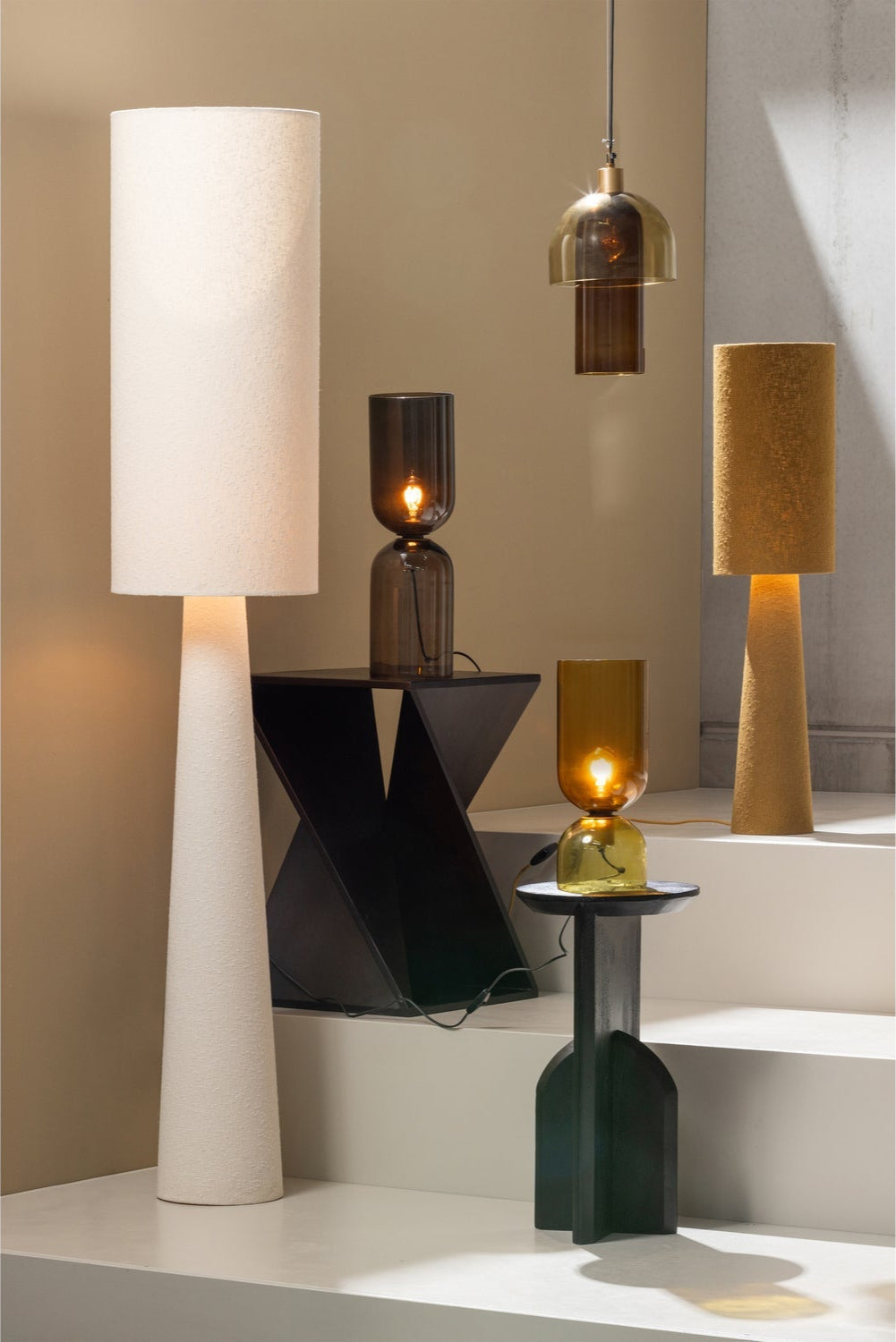 Lampada da tavolo in vetro colorato Gigi 51x15 cm