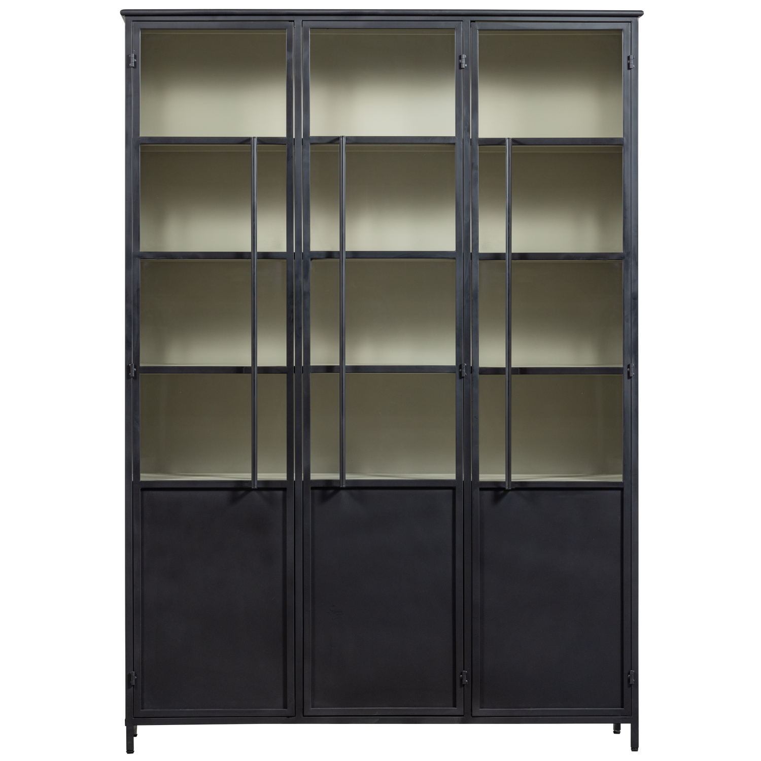 Vitrine 5 étagères en métal noir 200x137 cm