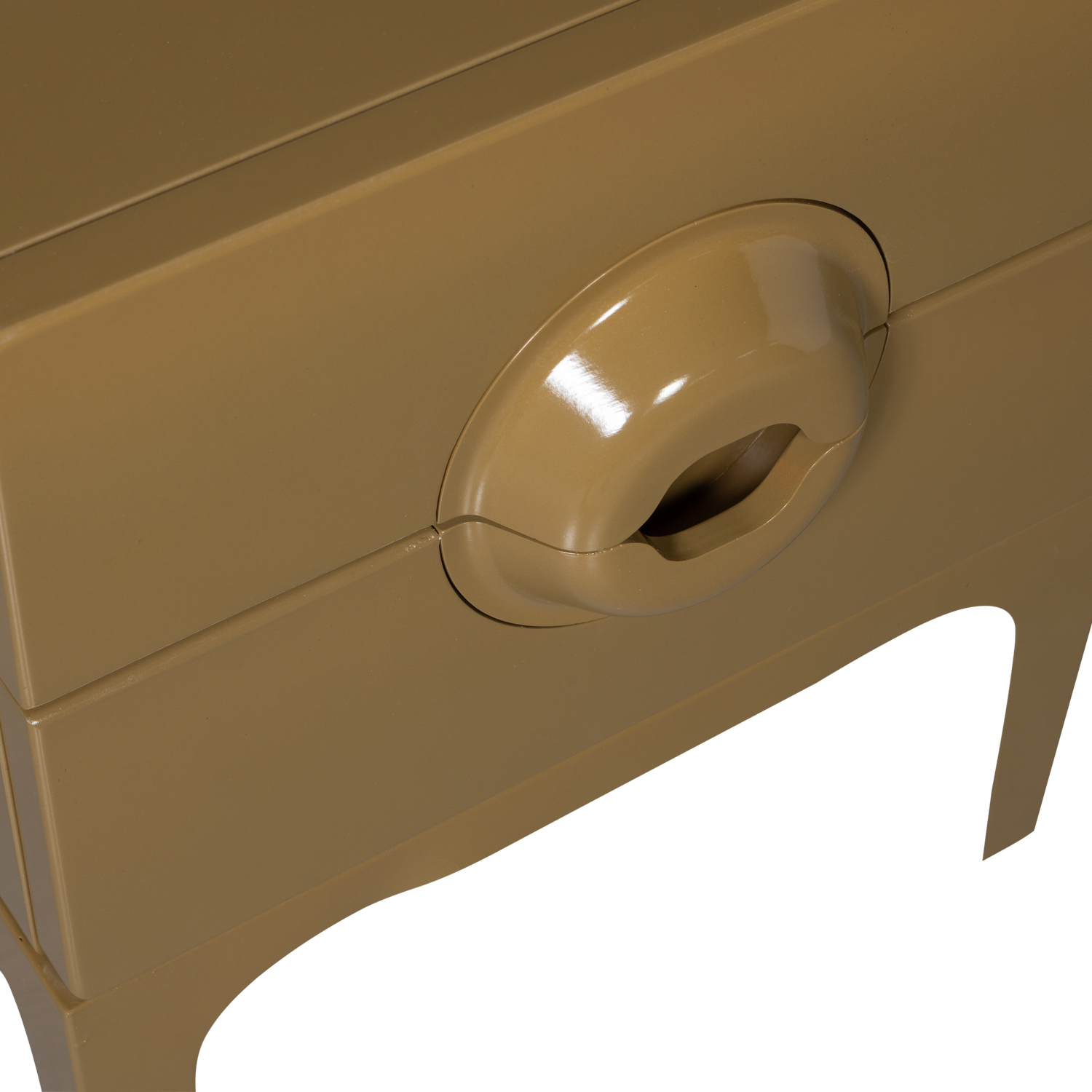 Table de chevet 2 tiroirs en bois jaune miel Merge 44x45 cm