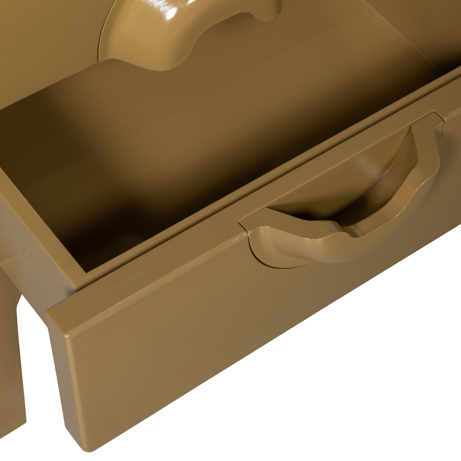 Table de chevet 2 tiroirs en bois jaune miel Merge 44x45 cm