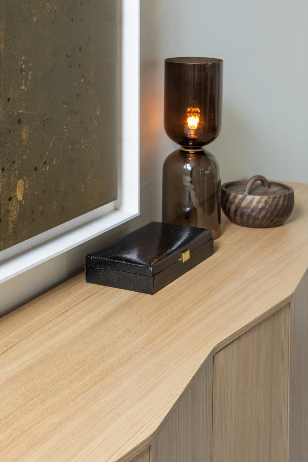 Lampada da tavolo in vetro colorato Gigi 51x15 cm