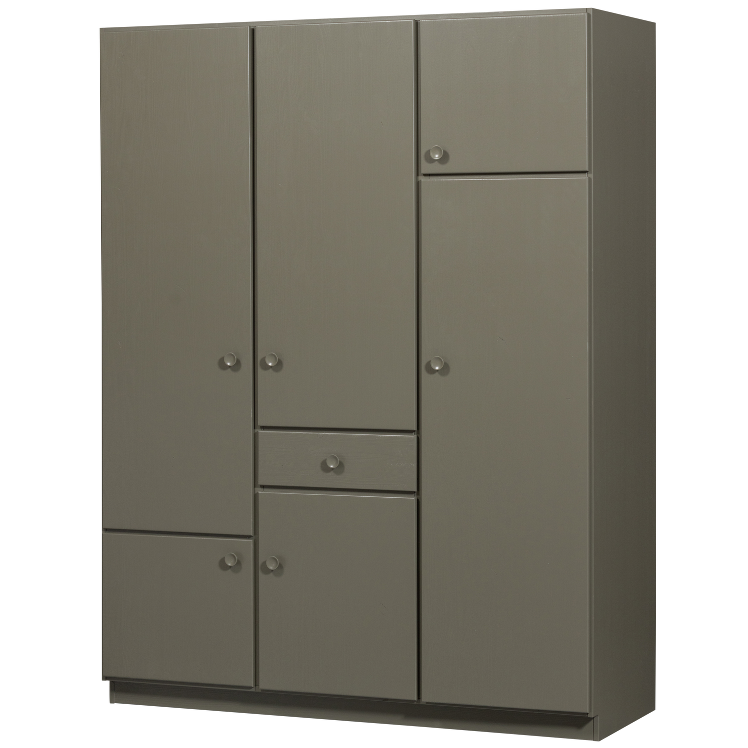 Armadio/cappottiera 6 ante 1 cassetto in pino verde Alfie 210x160cm