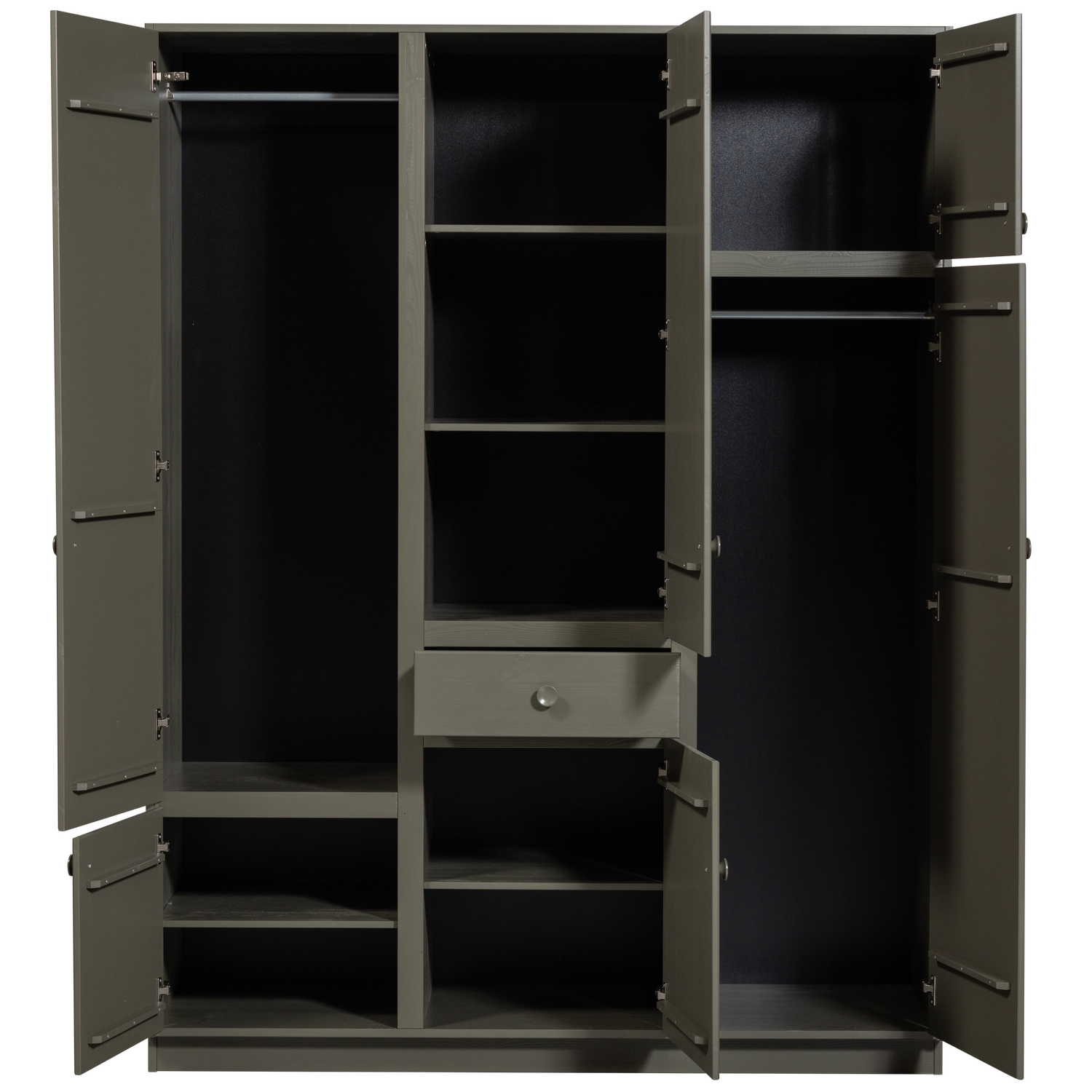 Armadio/cappottiera 6 ante 1 cassetto in pino verde Alfie 210x160cm