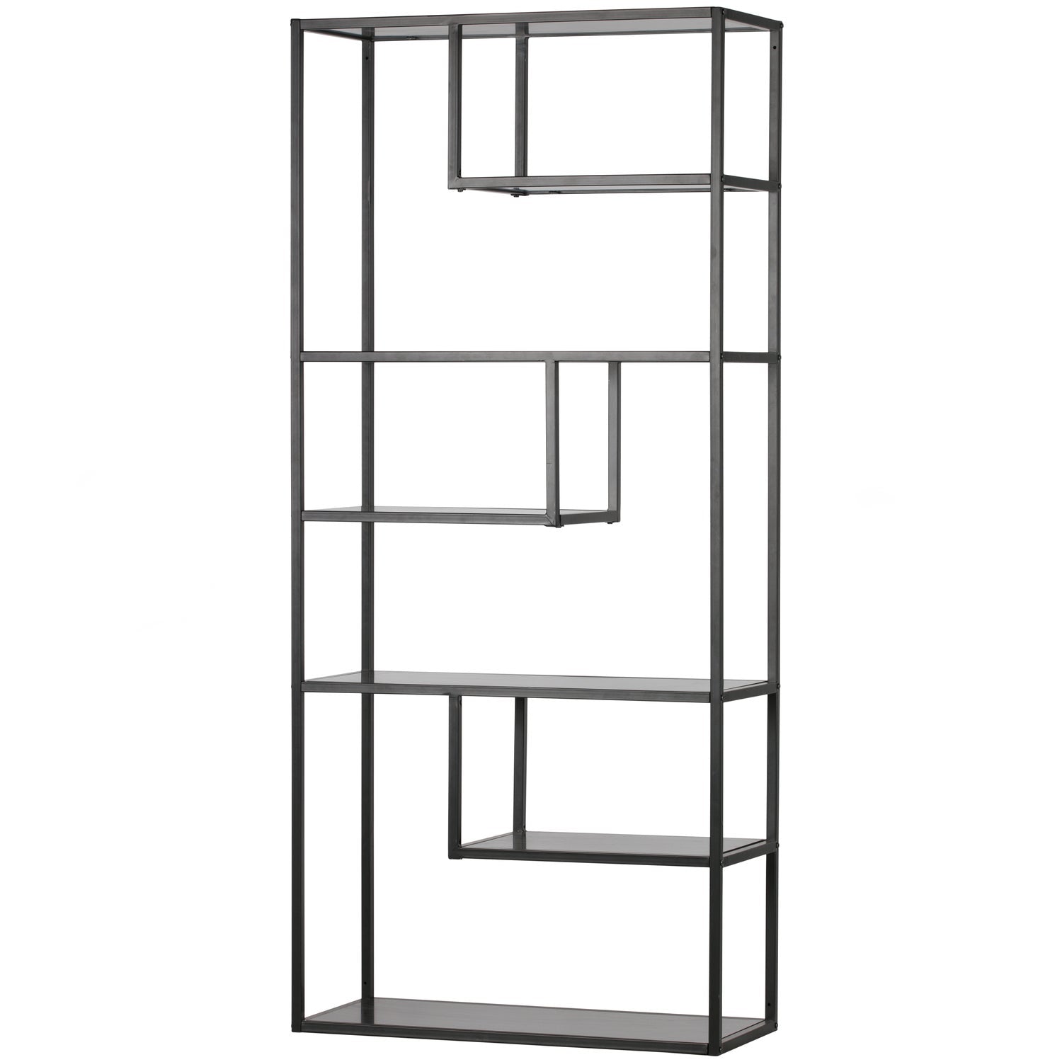 Libreria a giorno in metallo nero opaco Teun