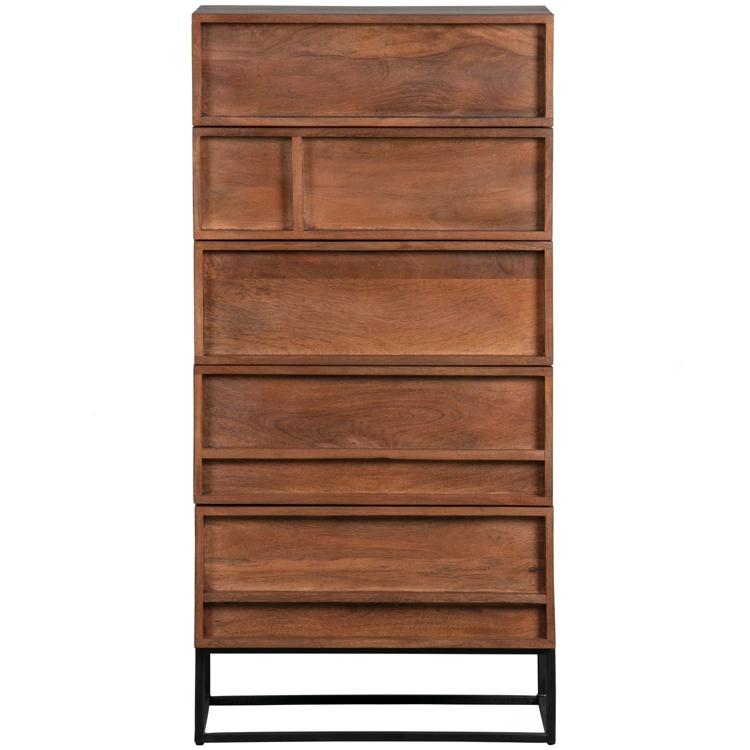 Cassettiera 5 cassetti in legno di mango naturale Forrest 121x60 cm