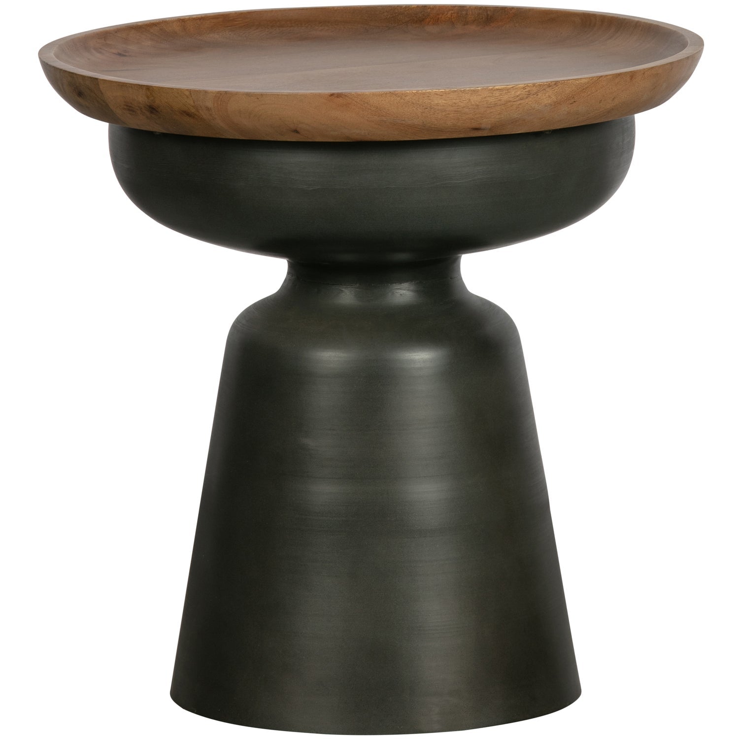 Tavolino rotondo in legno nero opaco Dana 47x48 cm