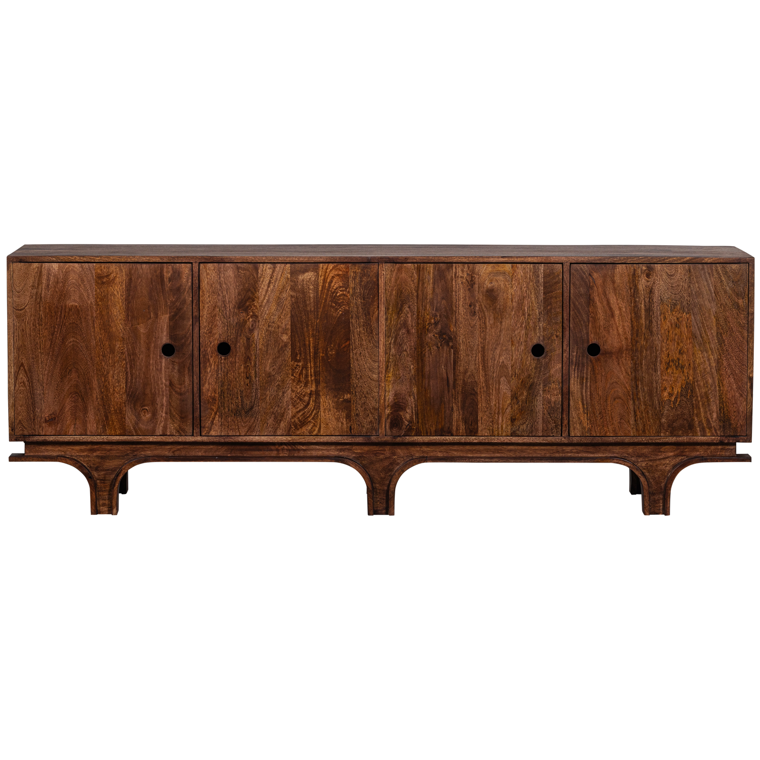 Madia 4 ante in legno di mango noce Staes 70x200 cm