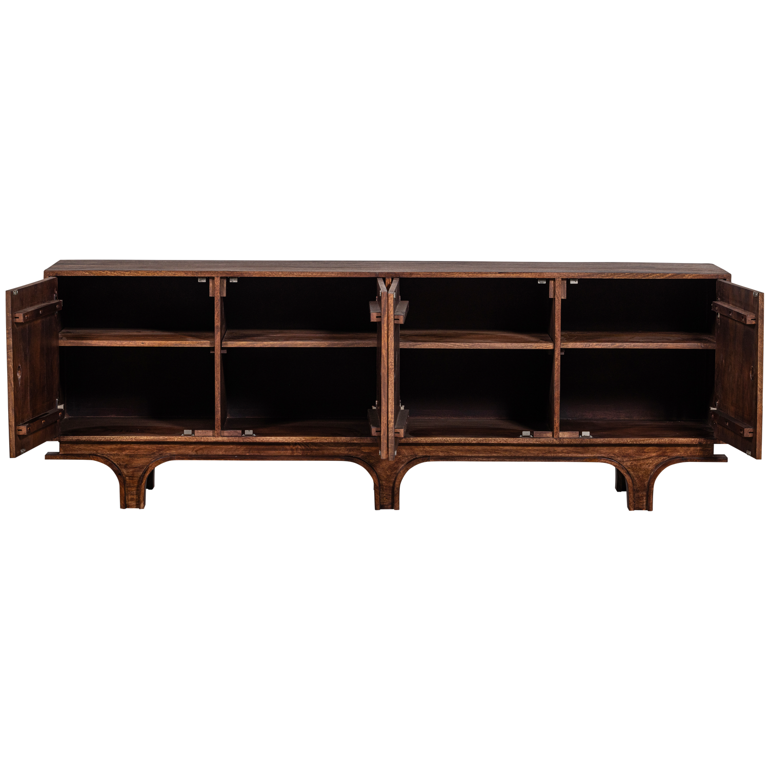 Madia 4 ante in legno di mango noce Staes 70x200 cm