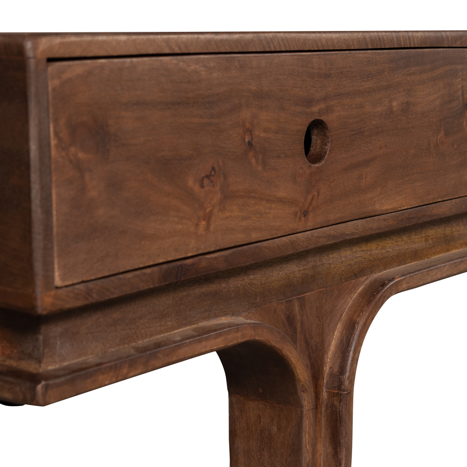 Meuble TV 3 tiroirs en bois de manguier Staes 37x180 cm