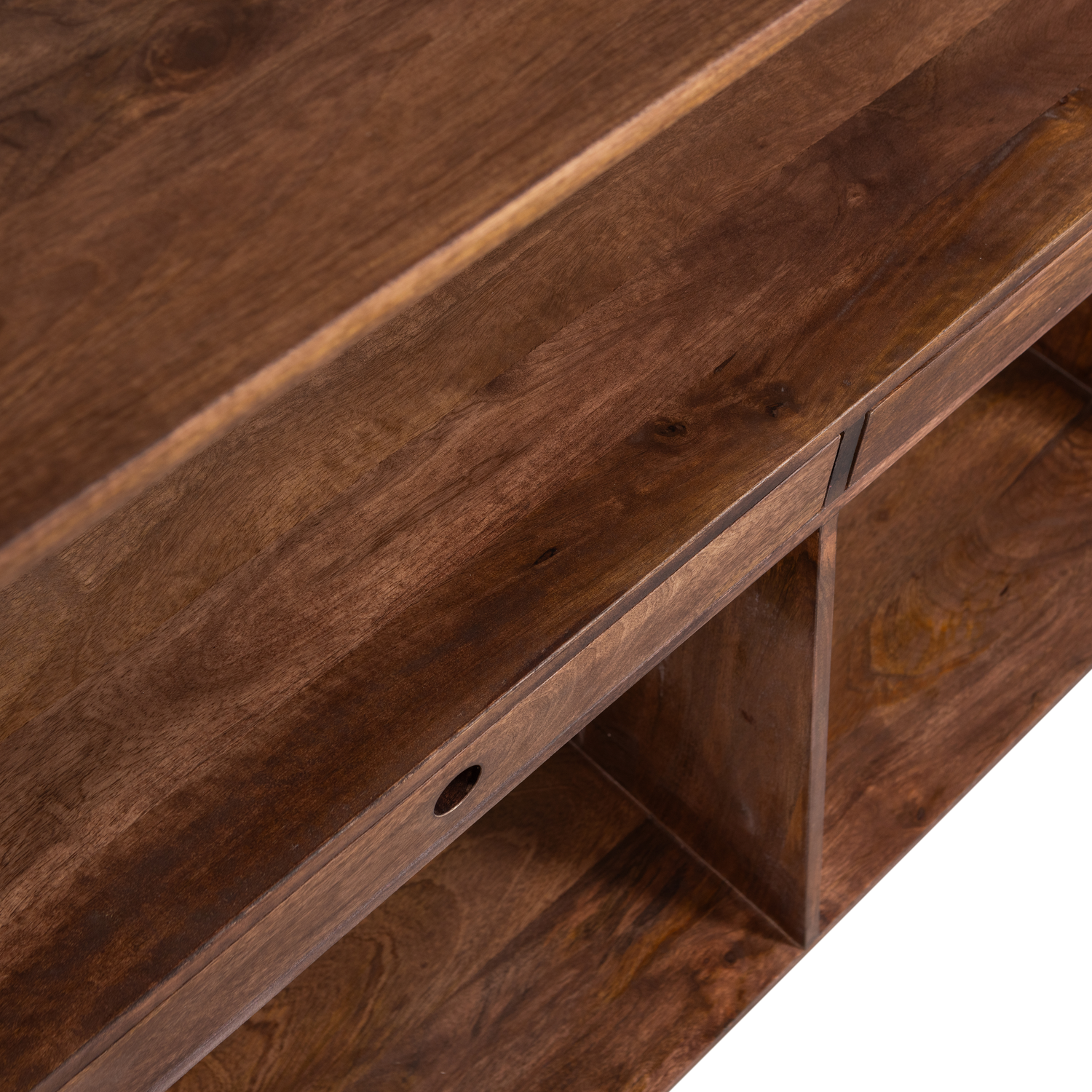 Vetrina a giorno 2 cassetti in legno di mango Sivian 175x120 cm