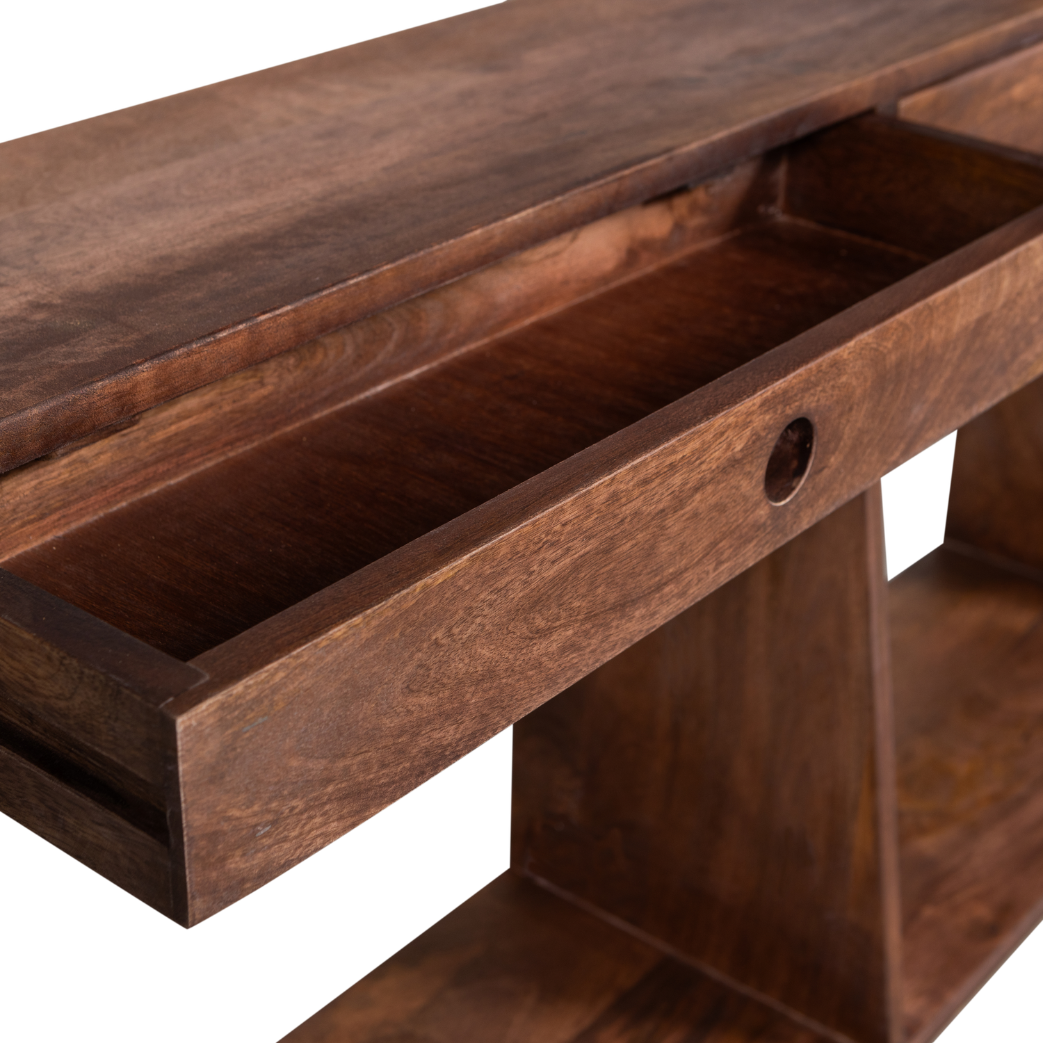 Vetrina a giorno 2 cassetti in legno di mango Sivian 175x120 cm