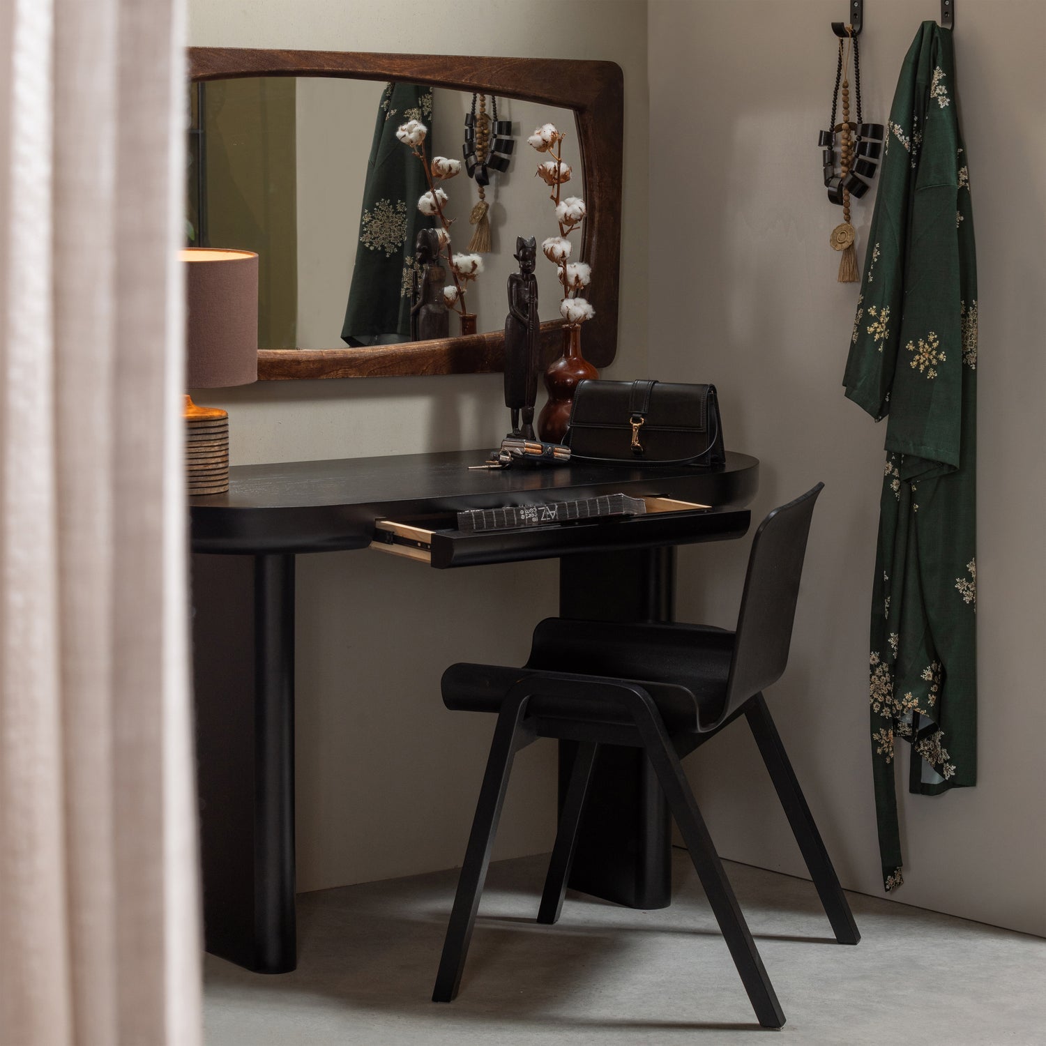 Bureau/table basse plaqué noir Mael 75x120 cm