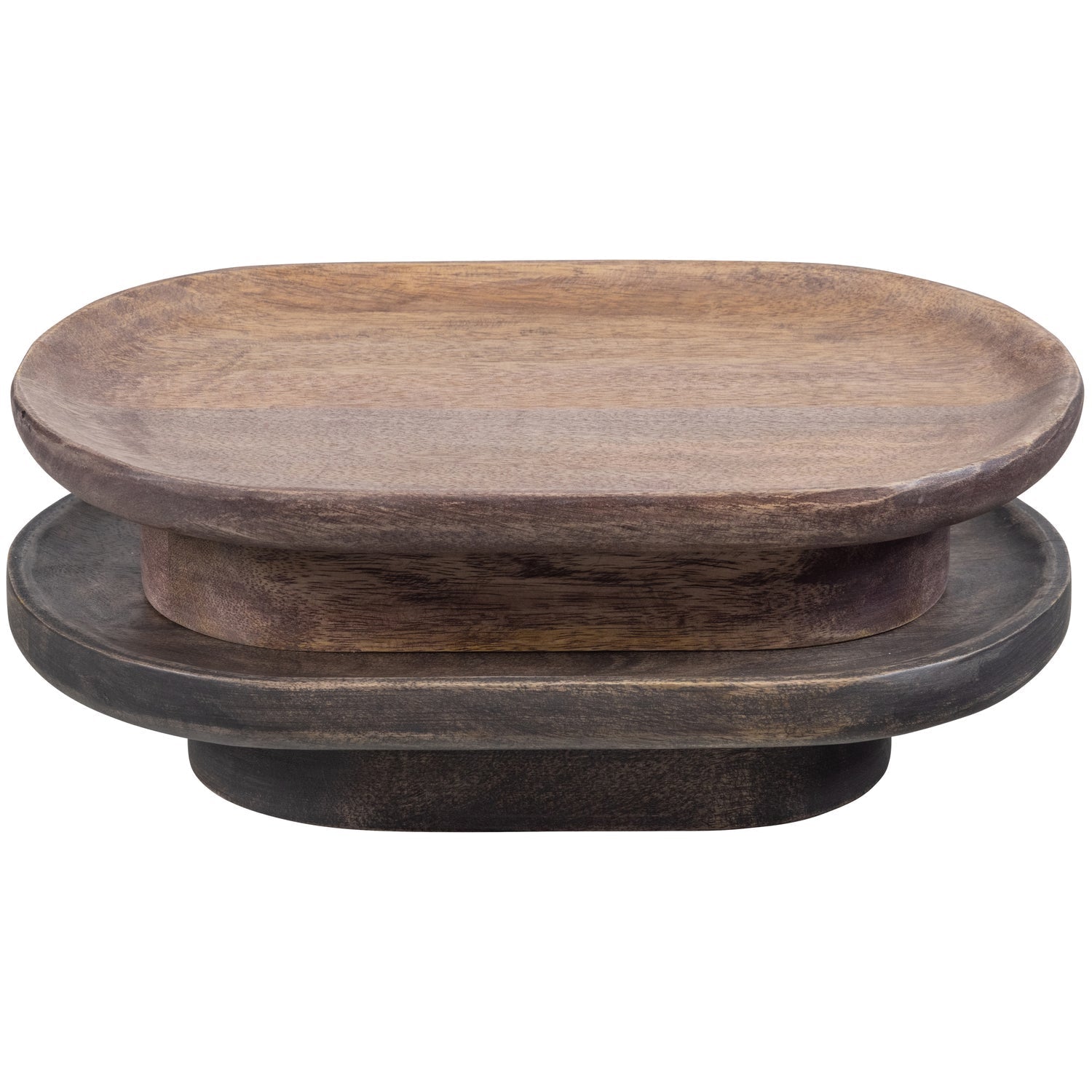 Plateau en bois de manguier marron foncé Aya 20x33 cm