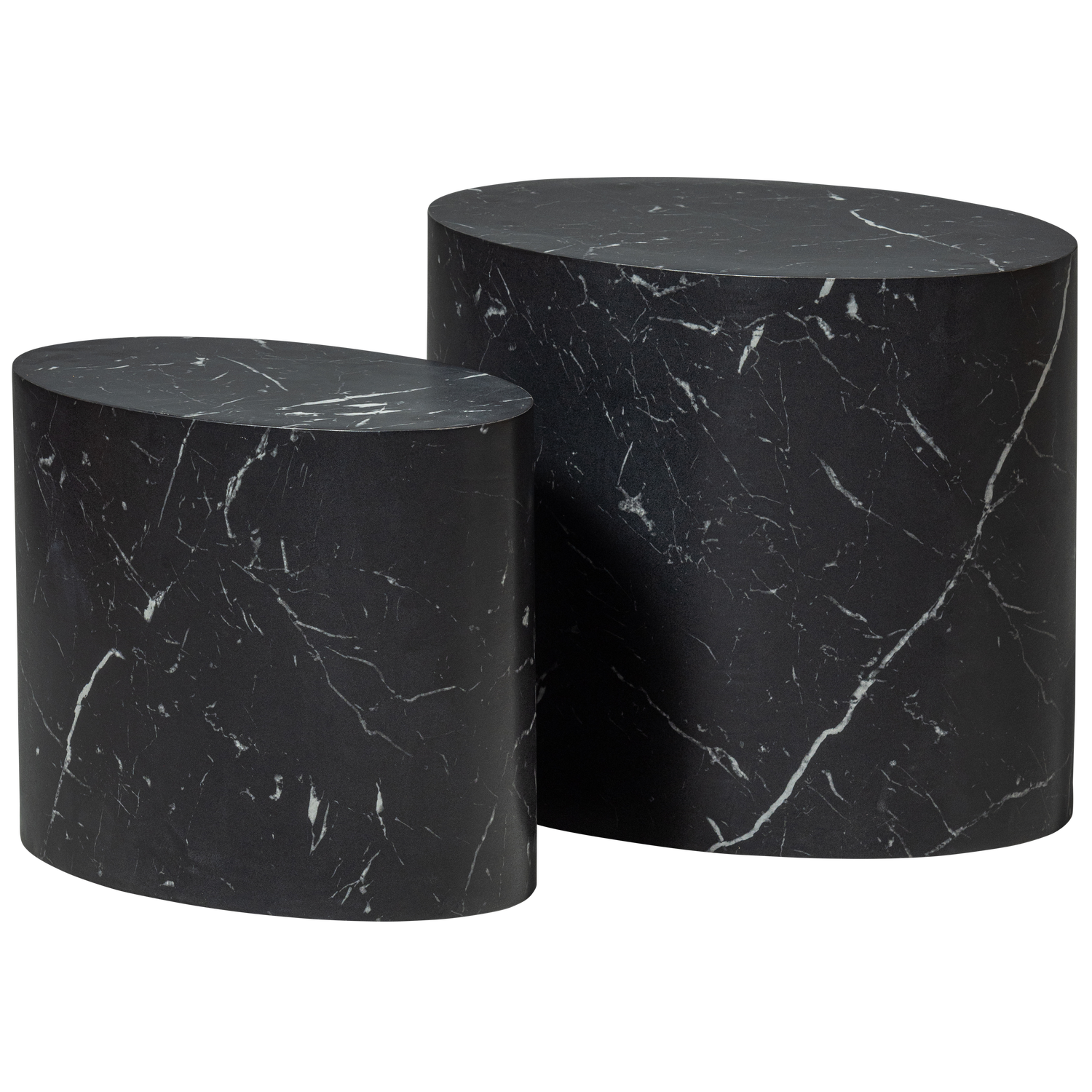 Table basse effet marbré noir Quint 33x40 cm