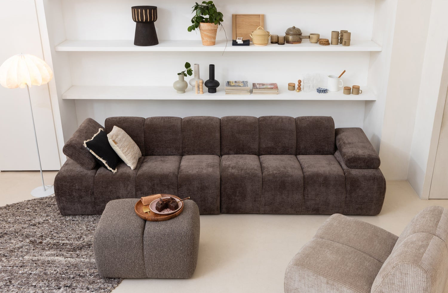 Lampada da terra in carta Dalia 150x50 cm