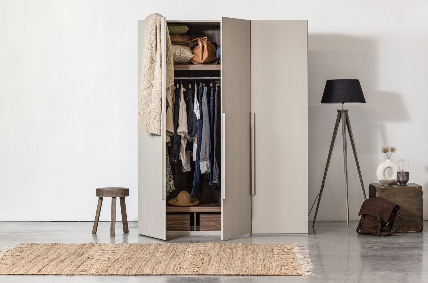 Lampada da terra in bambù nera Omar 153x60 cm