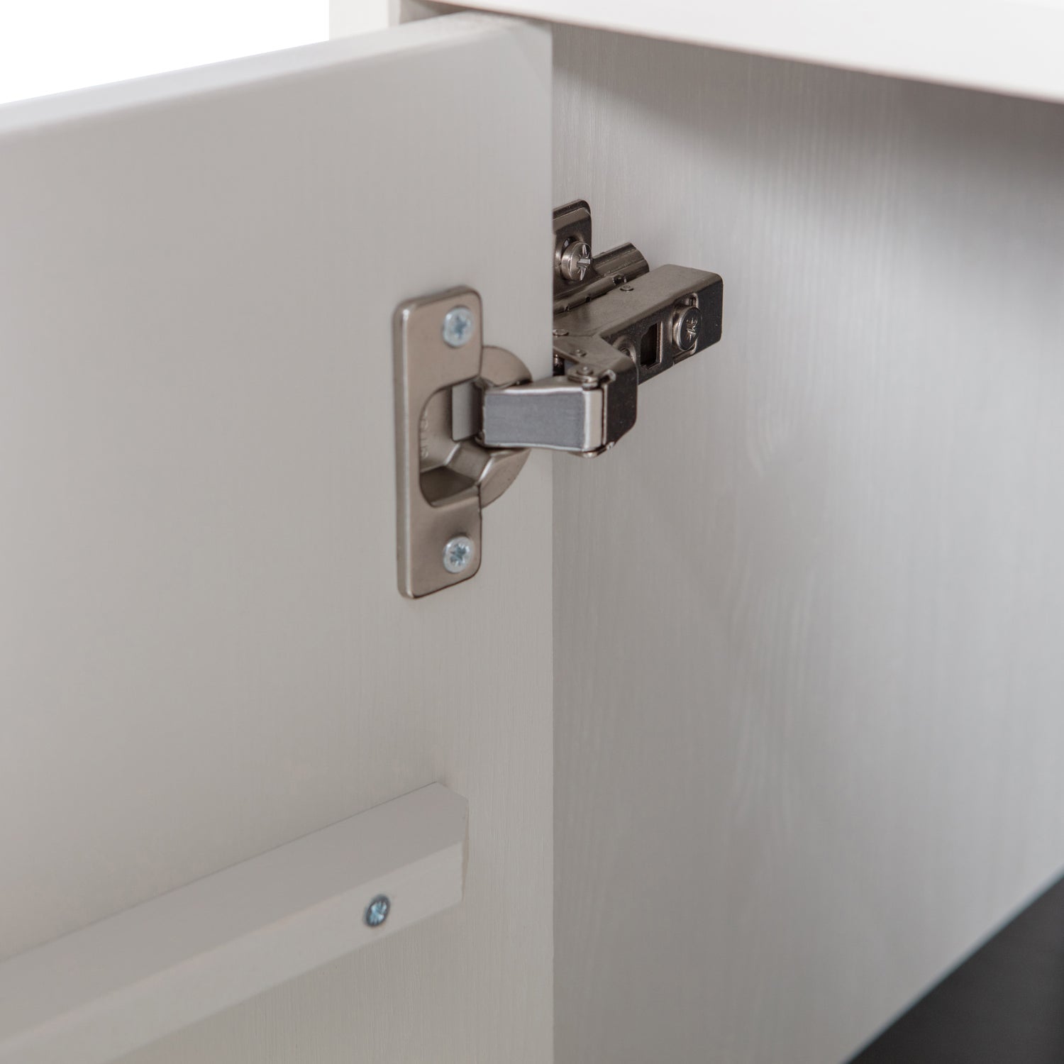 Vitrine 2 portes en bois de pin gris brouillard Basic 230x5 cm