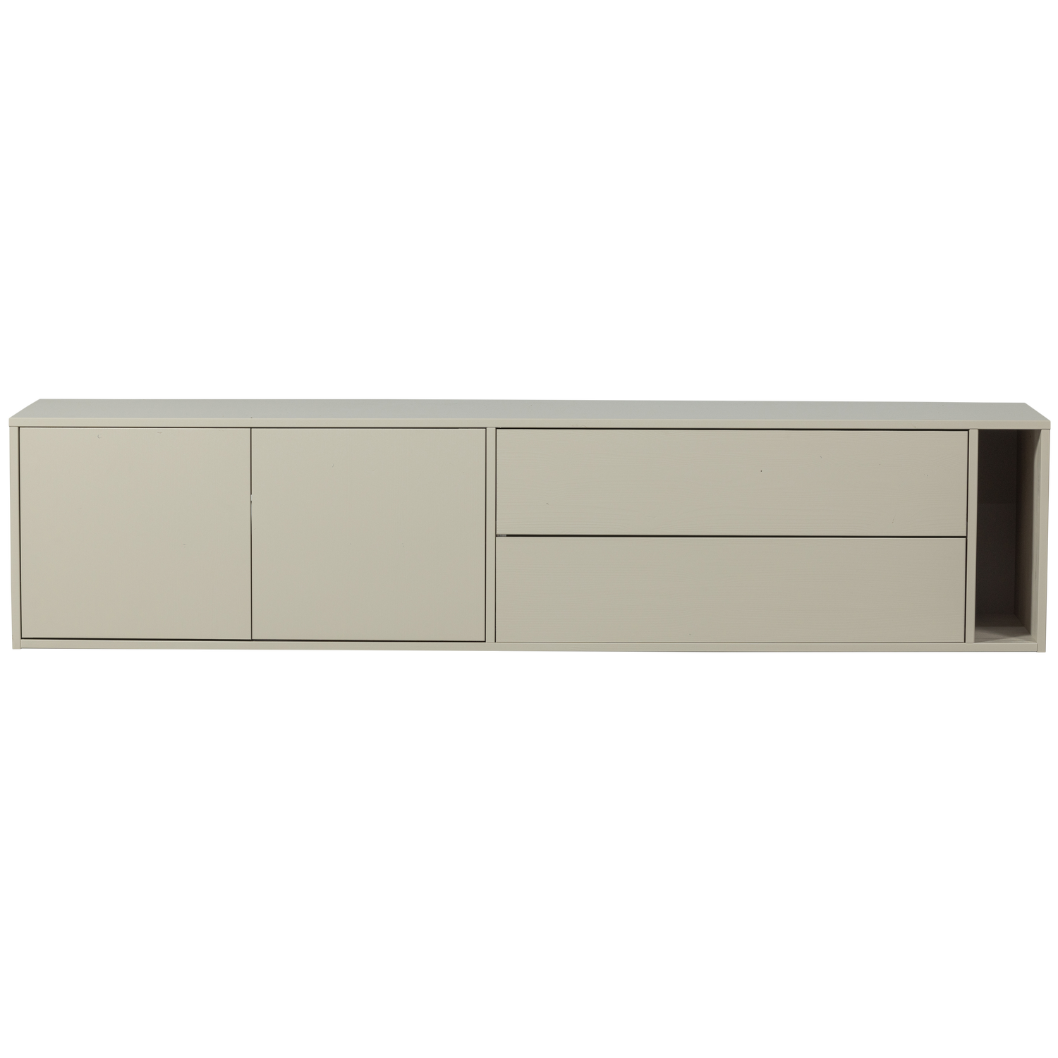 Mobile TV 2 ante 2 cassetti in legno di pino Settle Down 45x200 cm