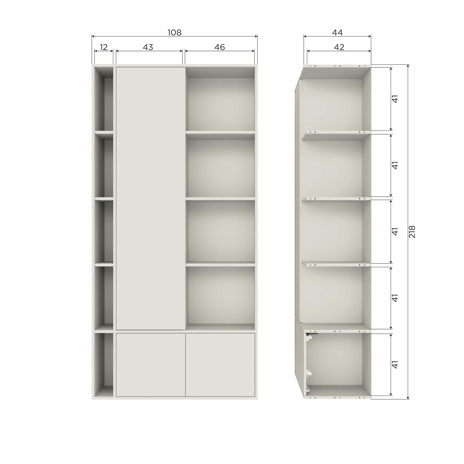Buffet 3 portes en poudre de pin Settle Down 218x108 cm