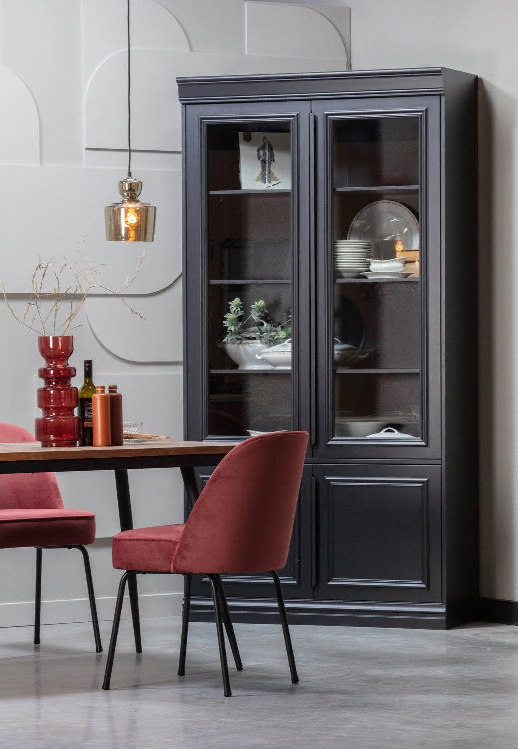 Tavolo da pranzo in metallo nero Rhombic 76x220 cm