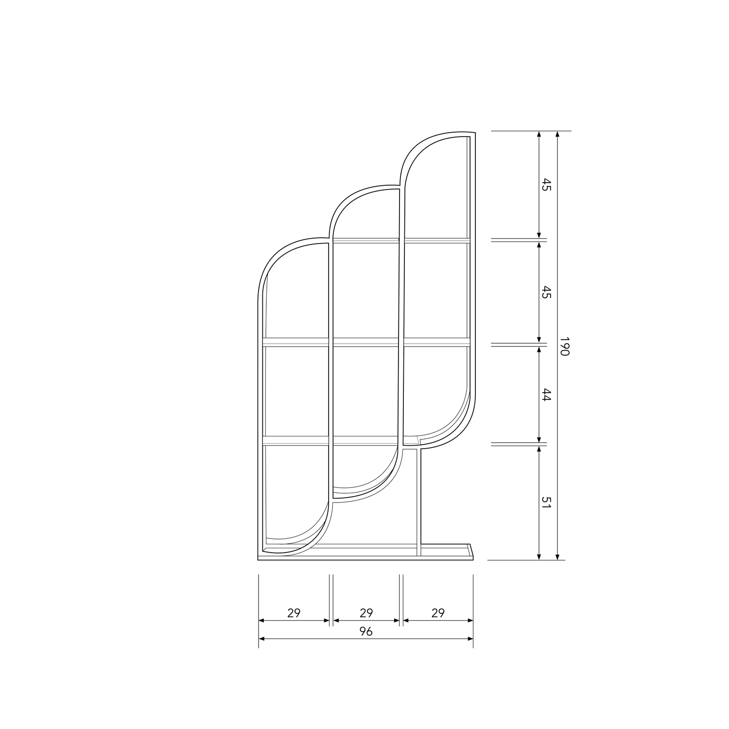 Porte-manteau mural en métal Intense 190x96 cm