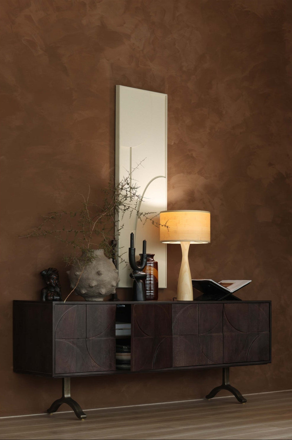 Madia 4 ante 1 cassetto in legno di mango Draw 70x180 cm