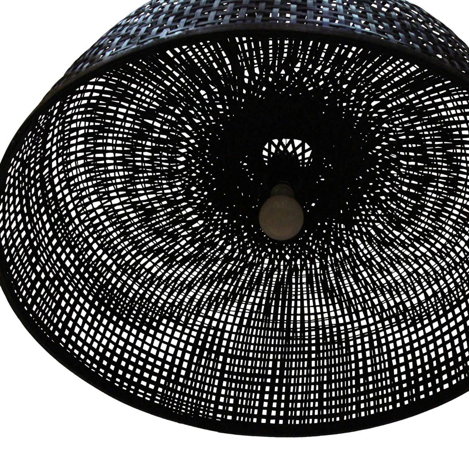 Lampada a sospensione in bambù nero Construct 30x65 cm