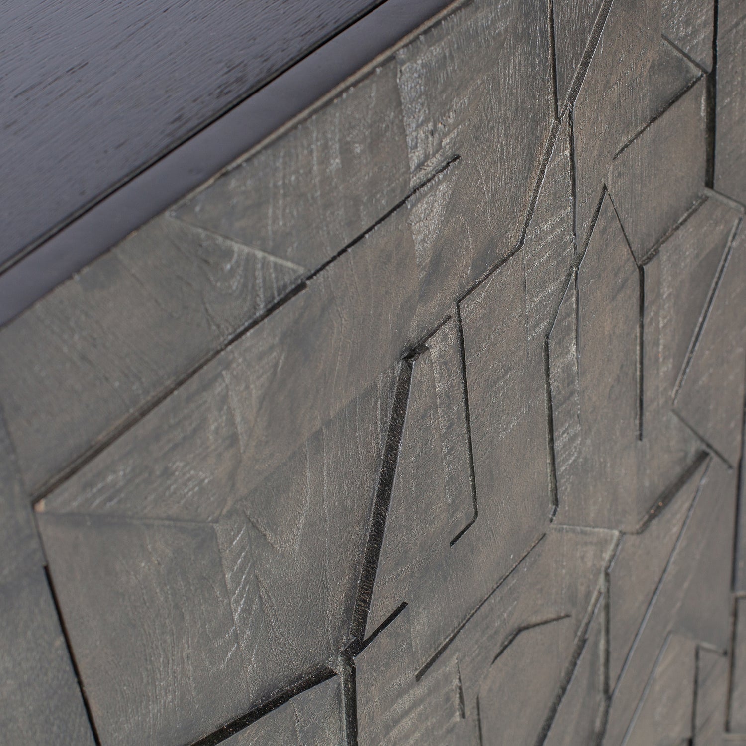 Buffet 4 portes en bois noir Counter 160x40 cm