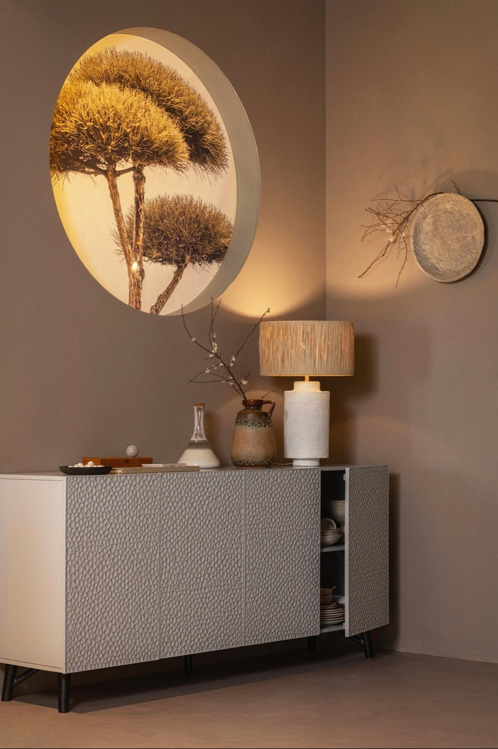 Madia 4 ante grigio nebbia Organic 85x181 cm