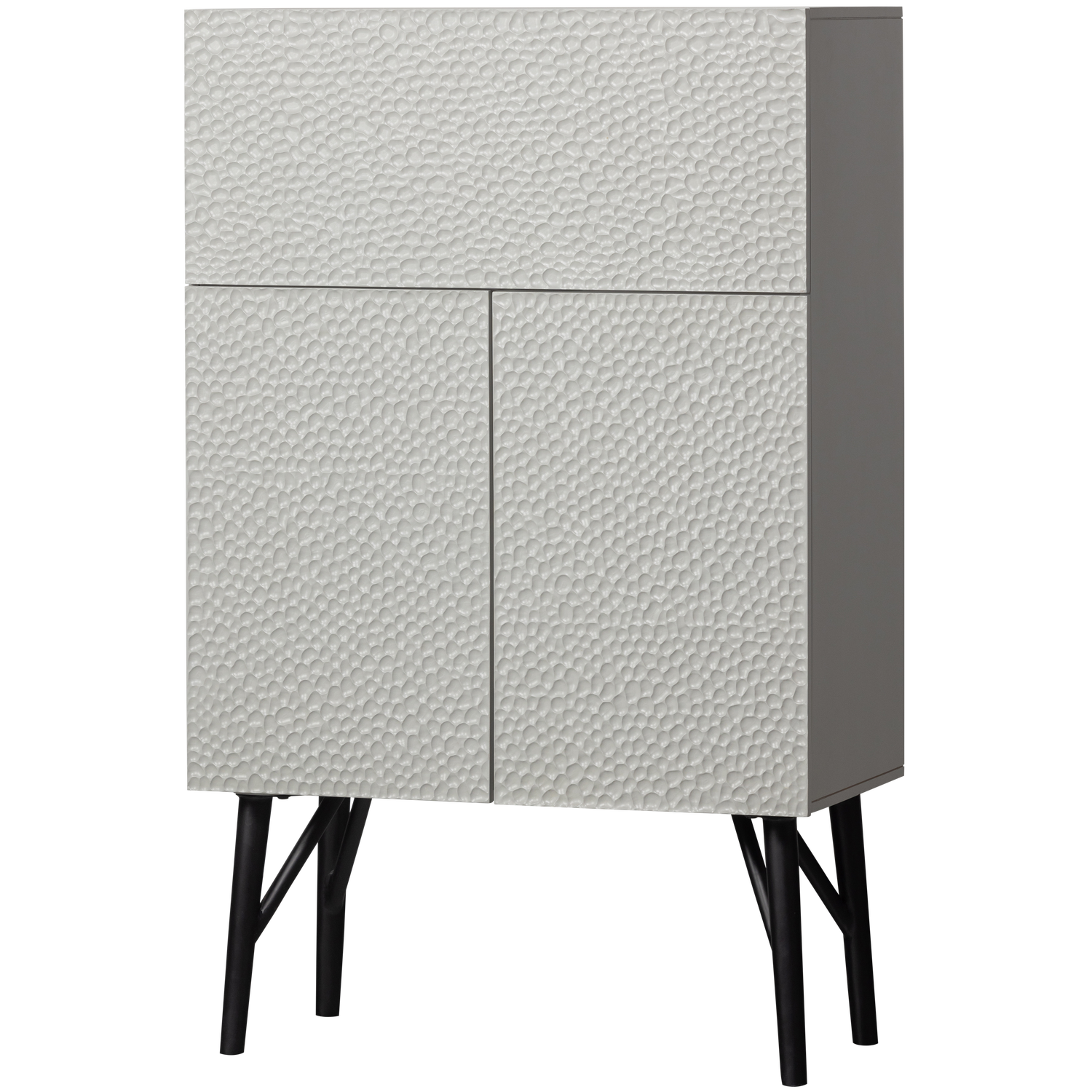 Buffet en bois de manguier gris brouillard 146x90 cm