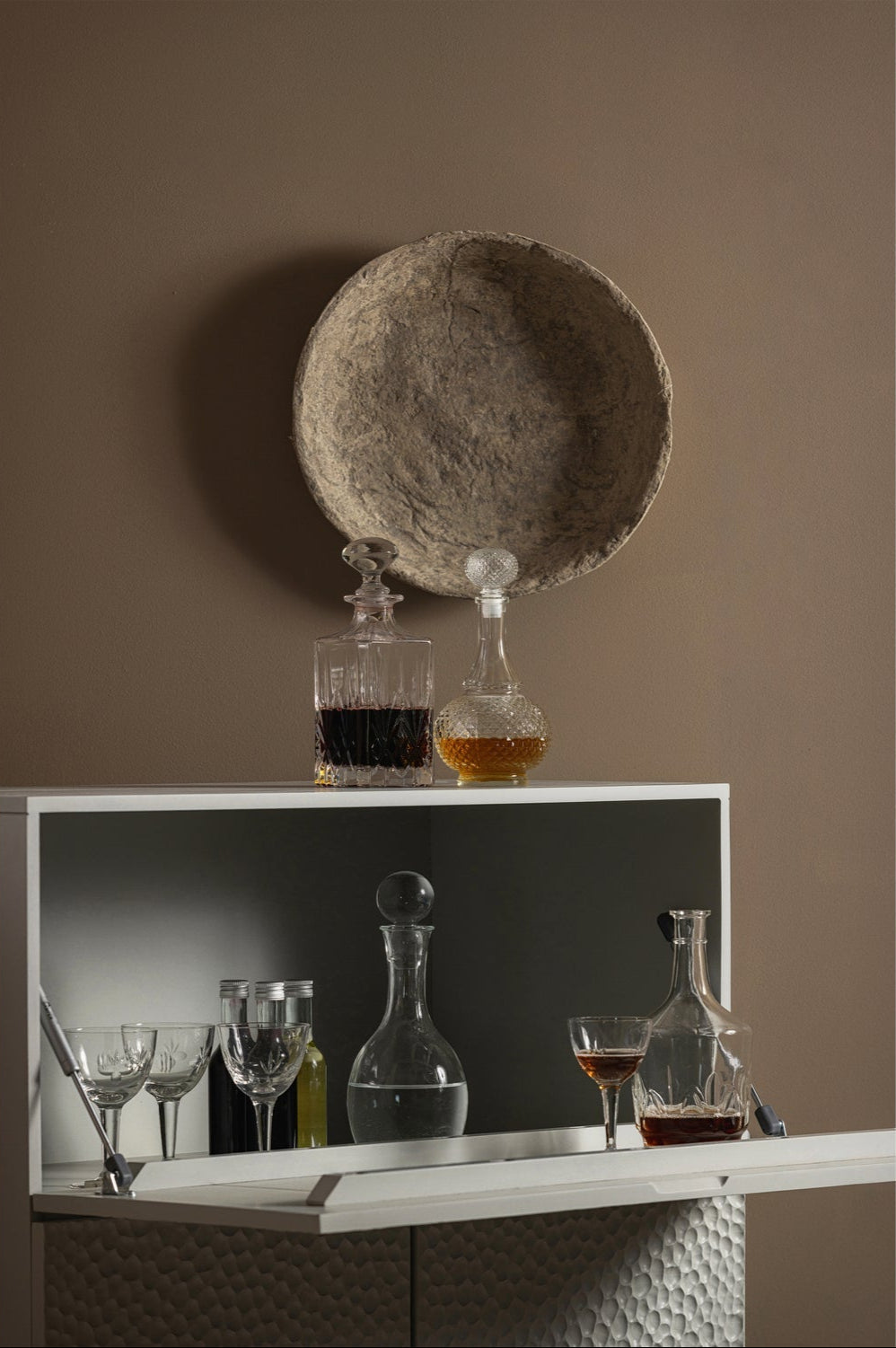 Buffet en bois de manguier gris brouillard 146x90 cm