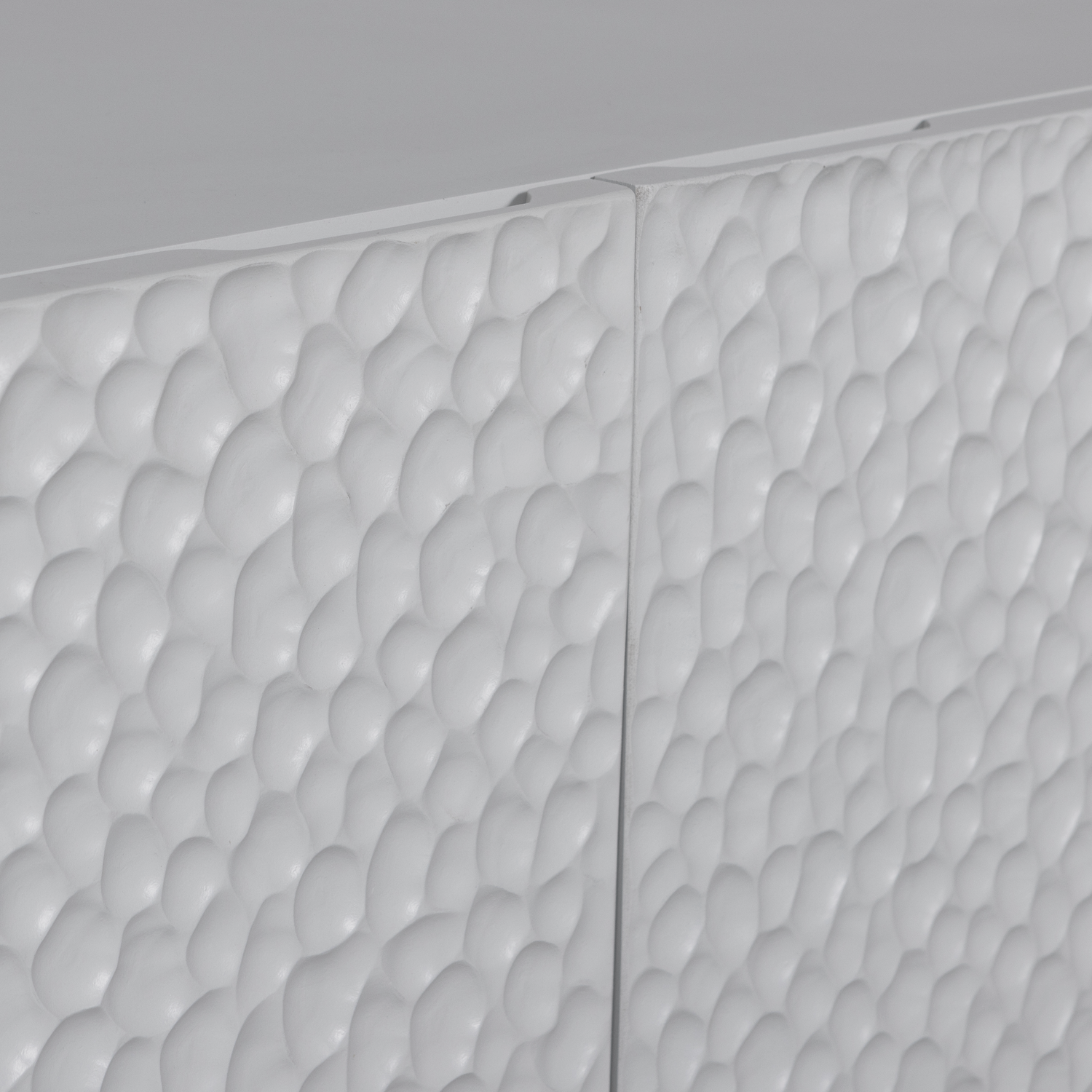 Credenza 2 ante in legno di mango grigio nebbia Carved 200x90 cm