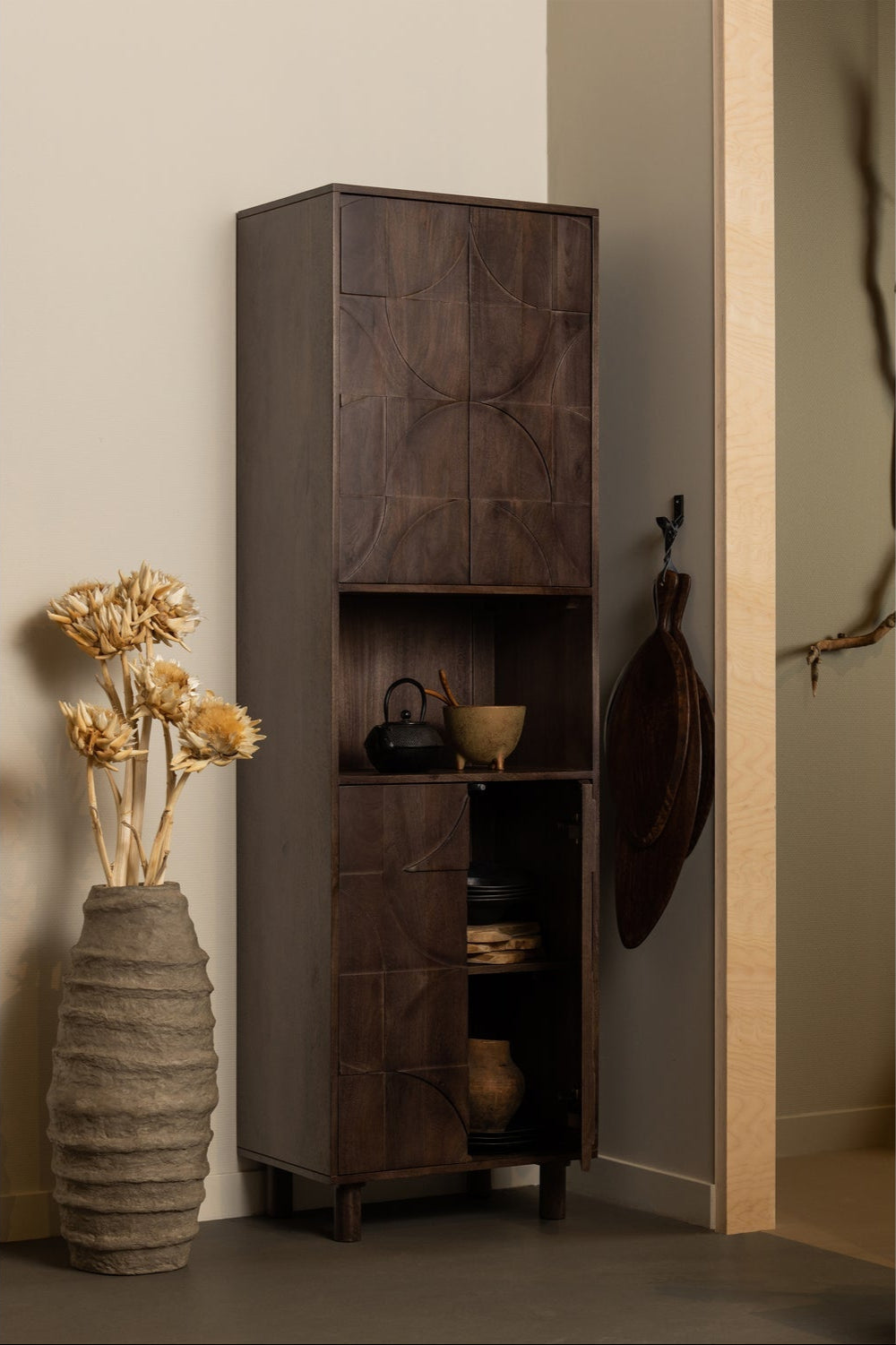 Buffet 4 portes en bois de manguier Draw 200x60 cm